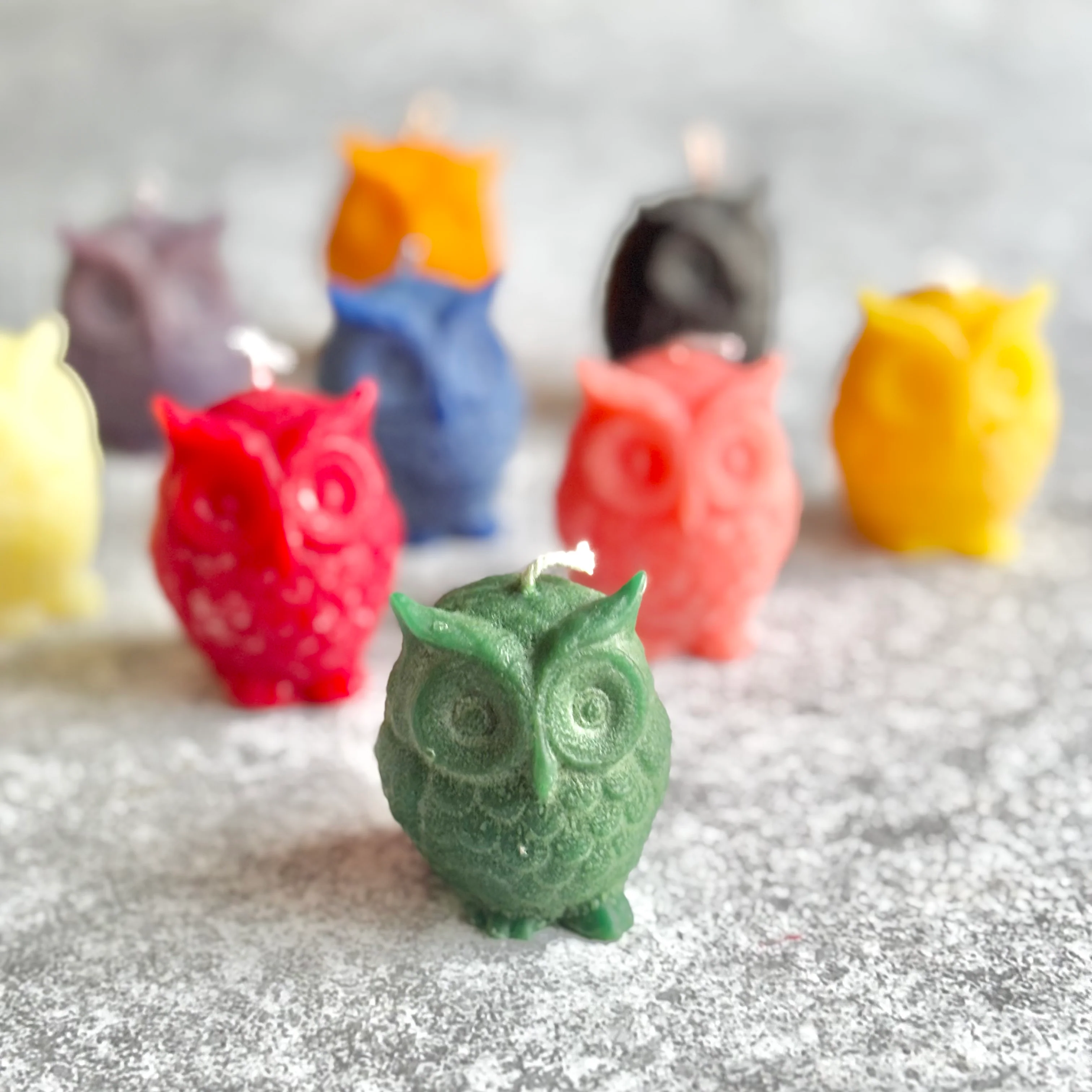 Small Owl Figurine Beeswax Candle | Colour Option Available - Image 5