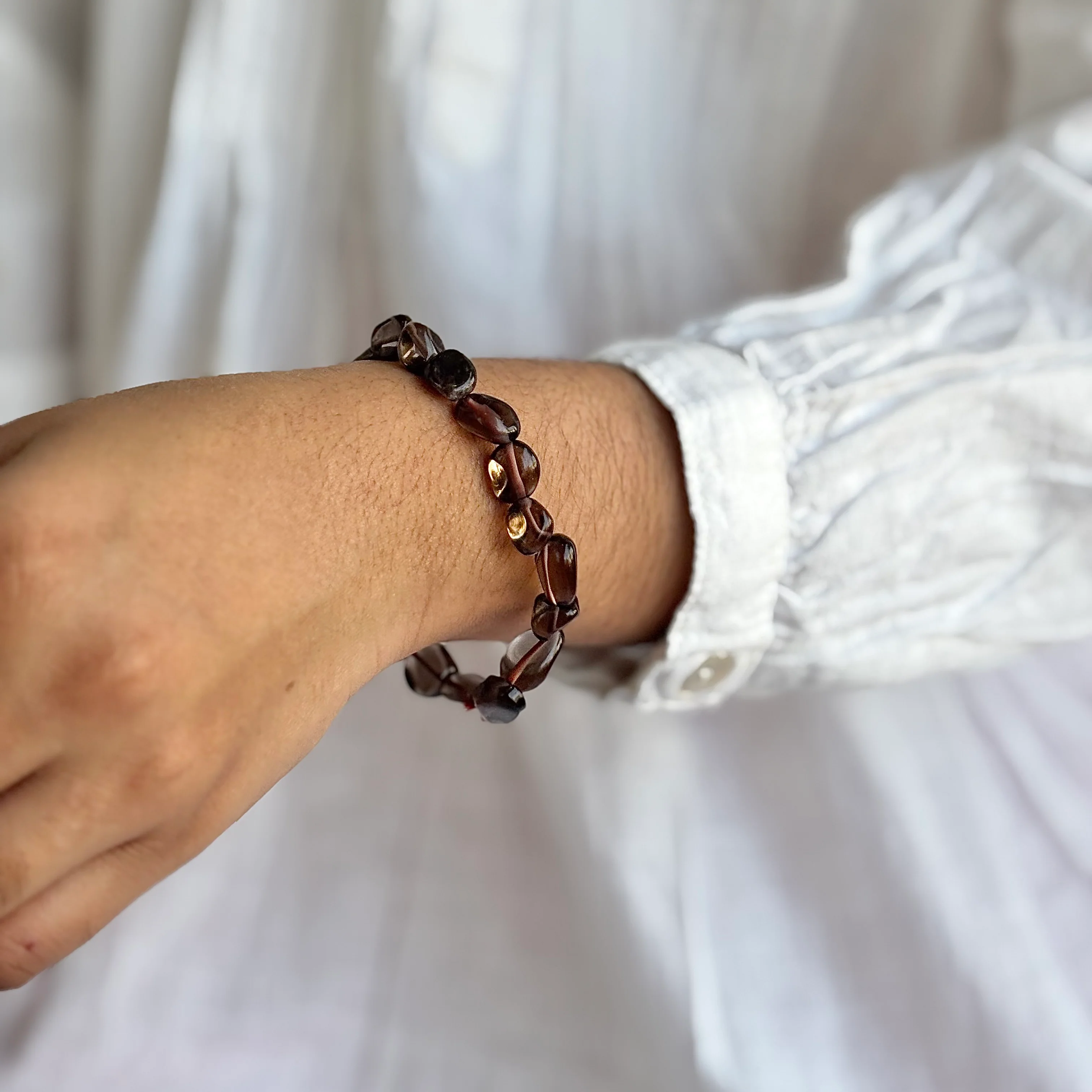 Smoky Quartz Mini Tumble Bracelet | Protection, Strength & Stability - Image 2