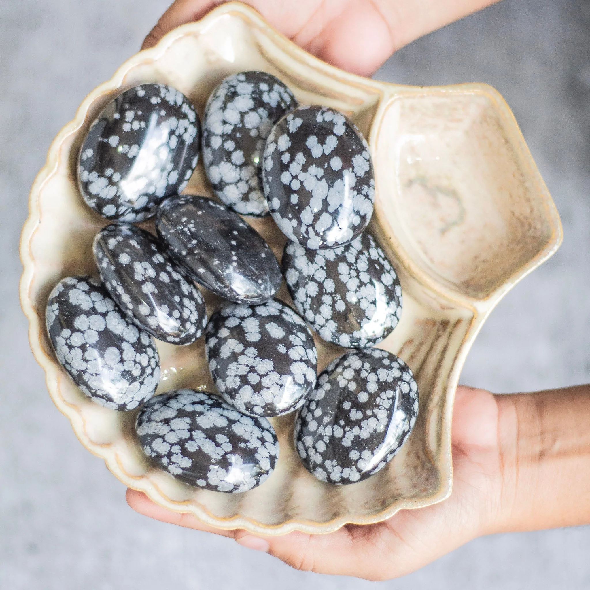 Snowflake Obsidian Palm Stone | Protection & Grounding - Image 3