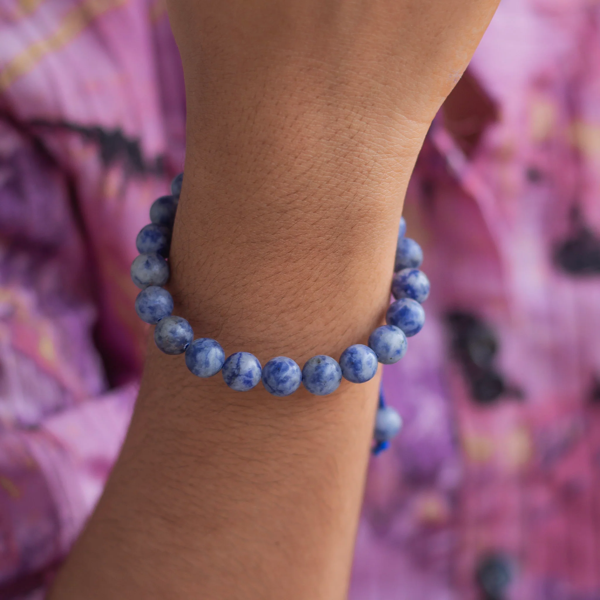 Sodalite 8mm Bead Thread Bracelet | Stone for Emotional Balance - Image 3