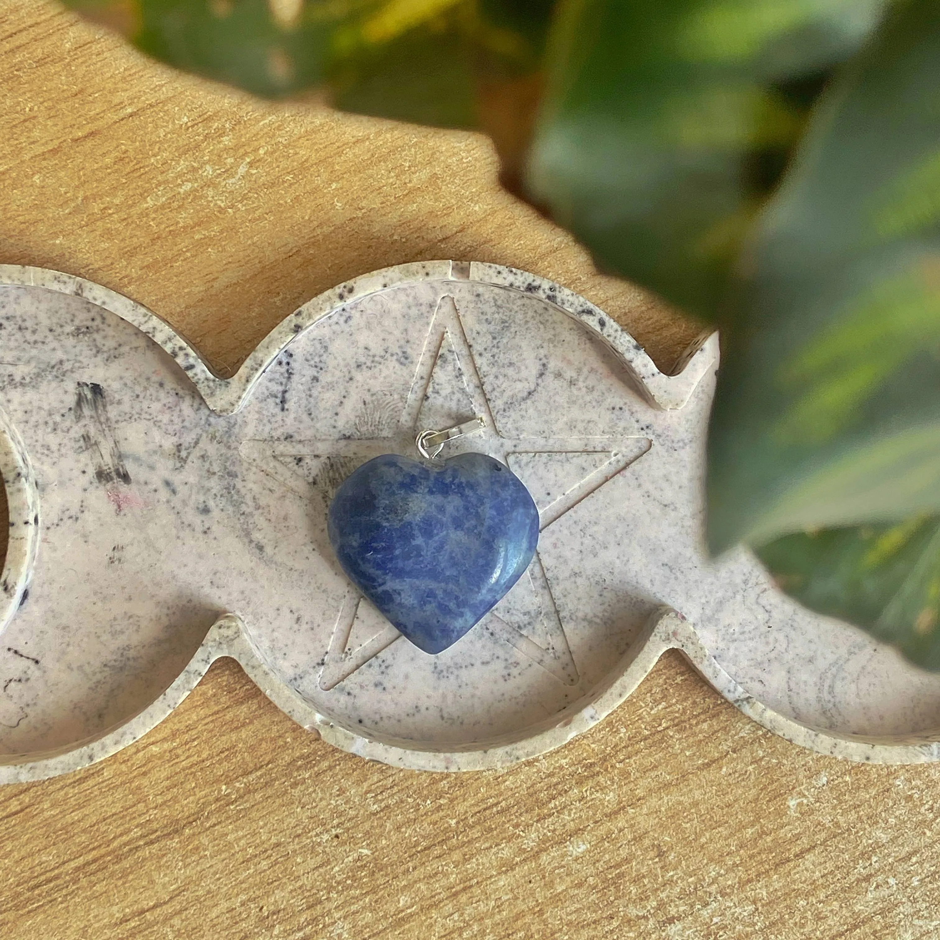 Sodalite Heart Pendant with Black Cord | Stone for Emotional Balance - Image 3