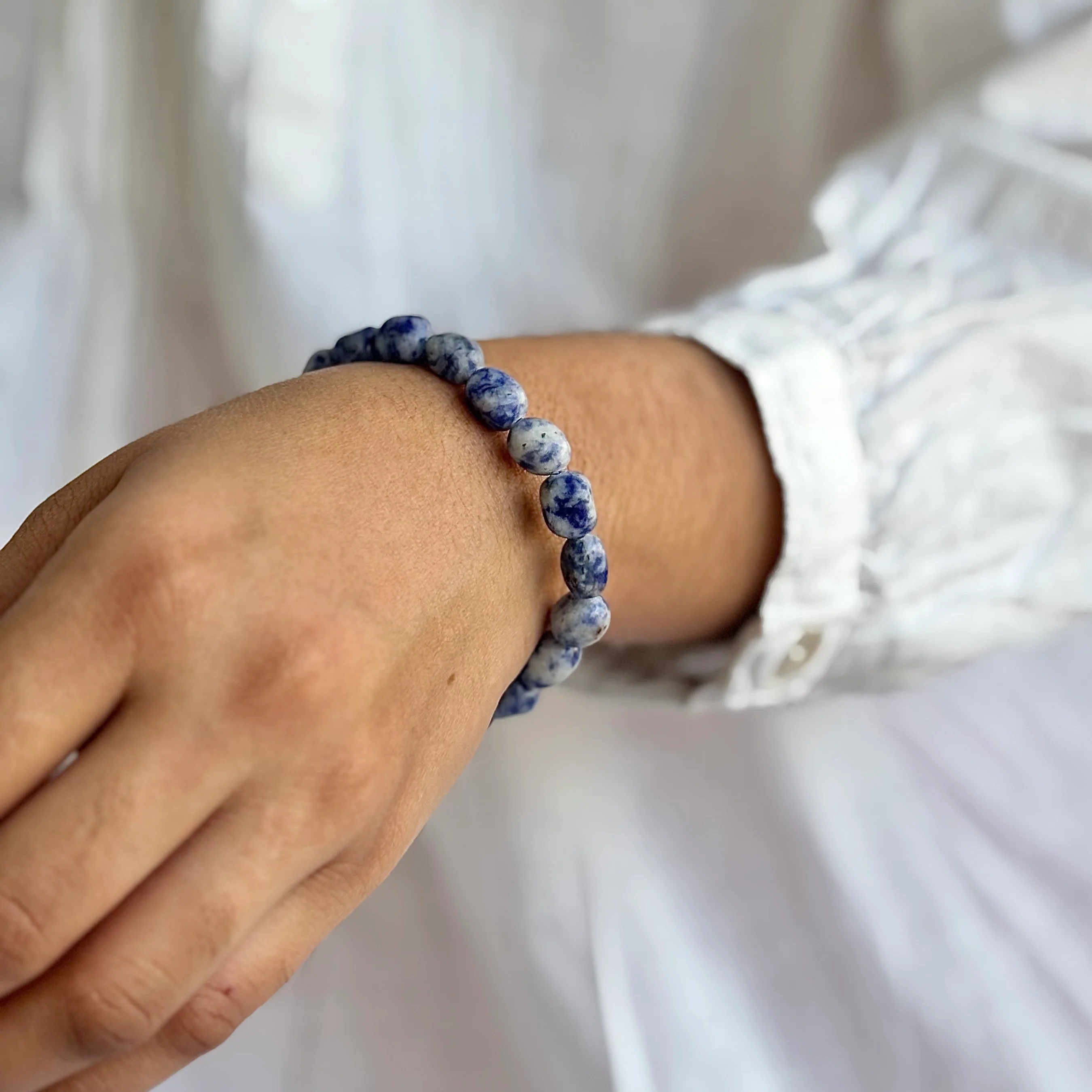 Sodalite Mini Tumble Bracelet | Stone for Emotional Balance - Image 2
