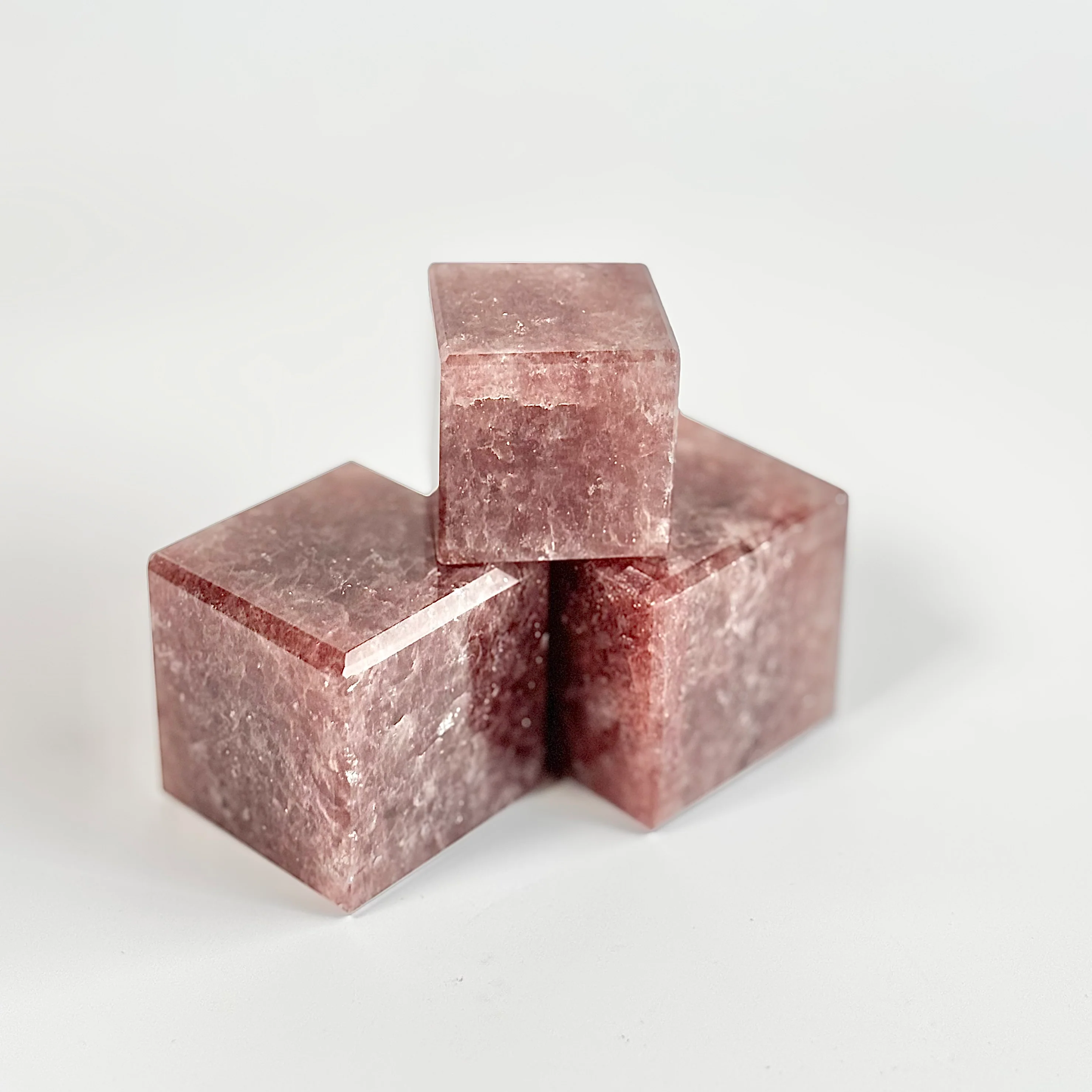 Strawberry Quartz Cube - Promotes Happiness & Joy - Image 3