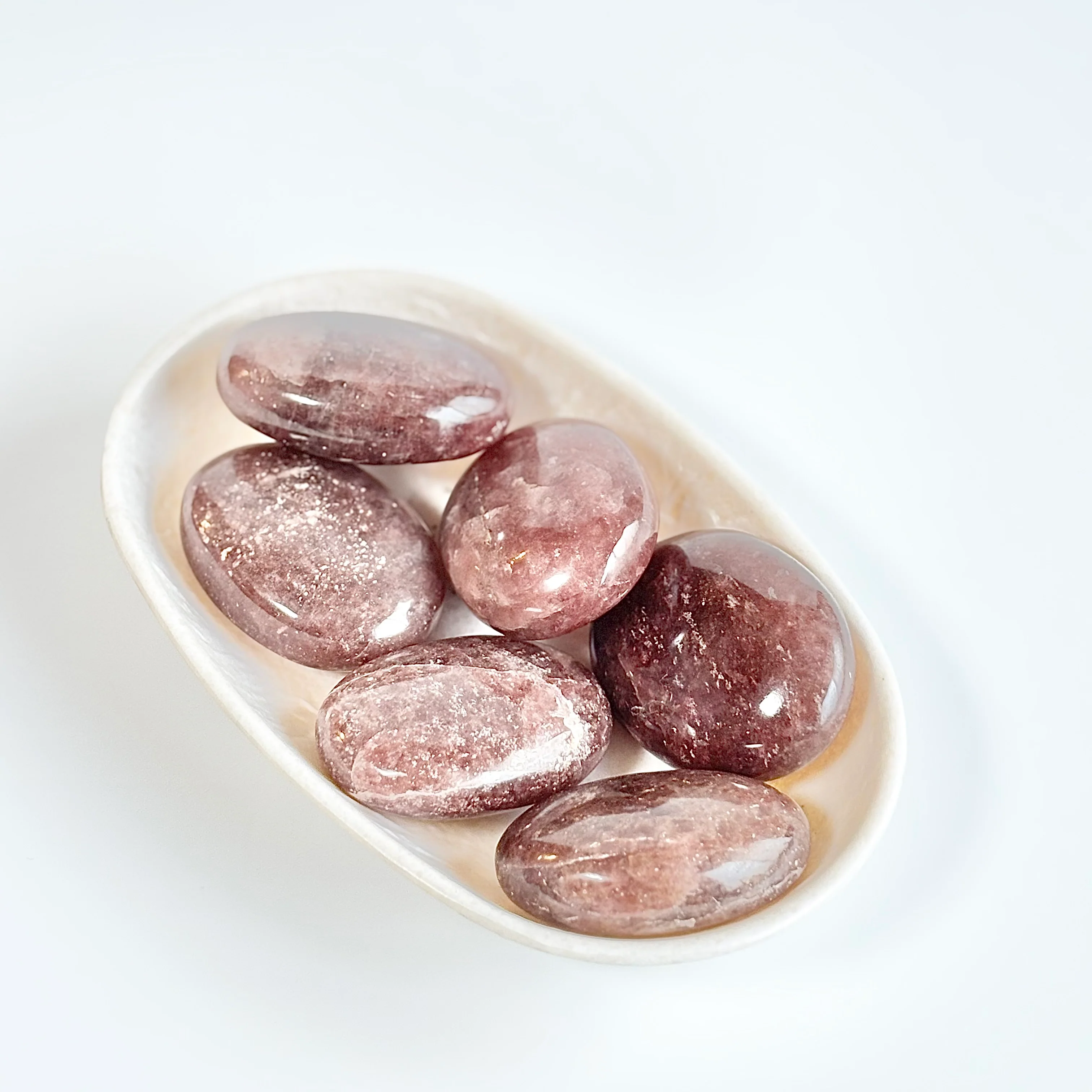 Strawberry Quartz Palm Stone |  Promotes Happiness & Joy - Image 2