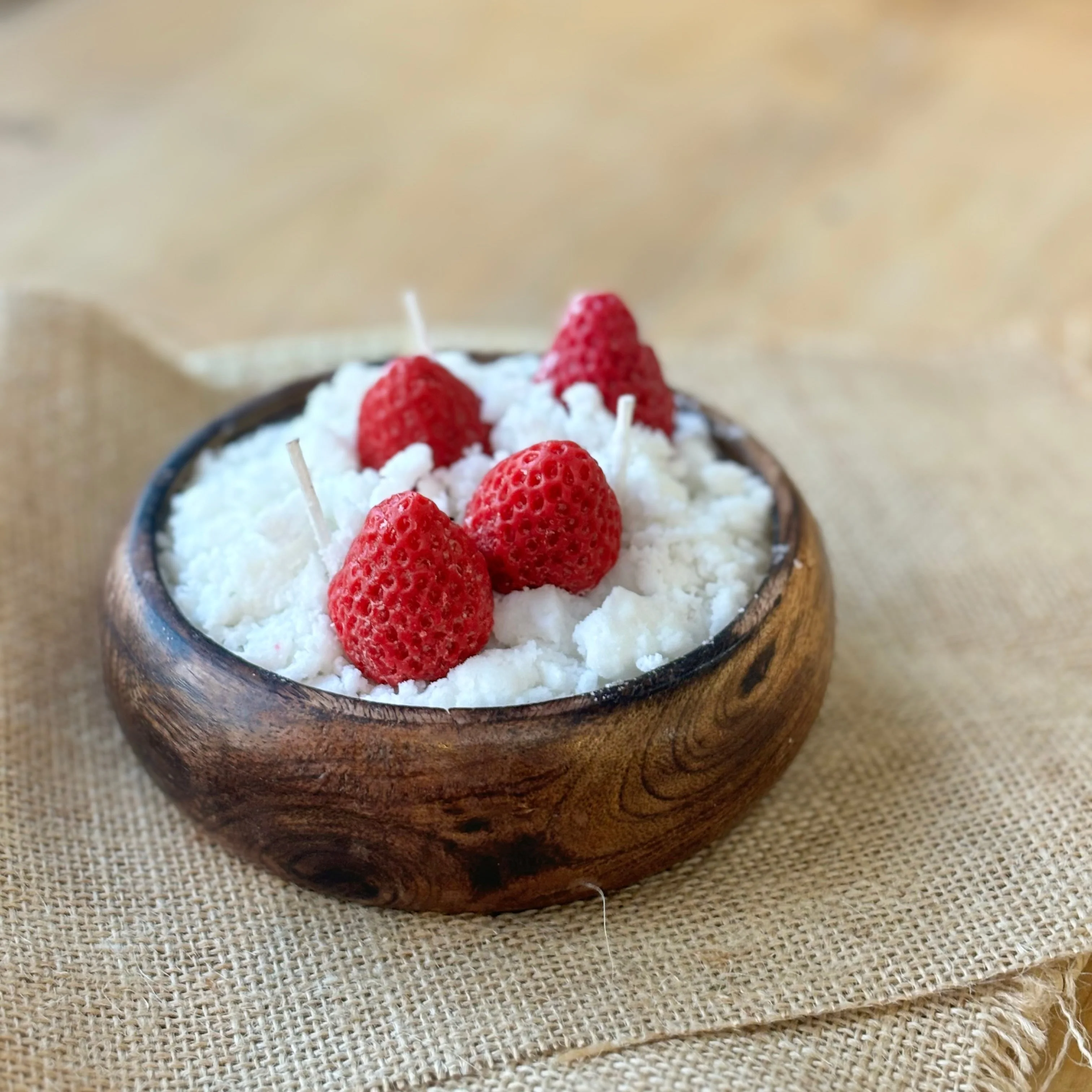 Strawberry bowl Soy Candle - Image 2