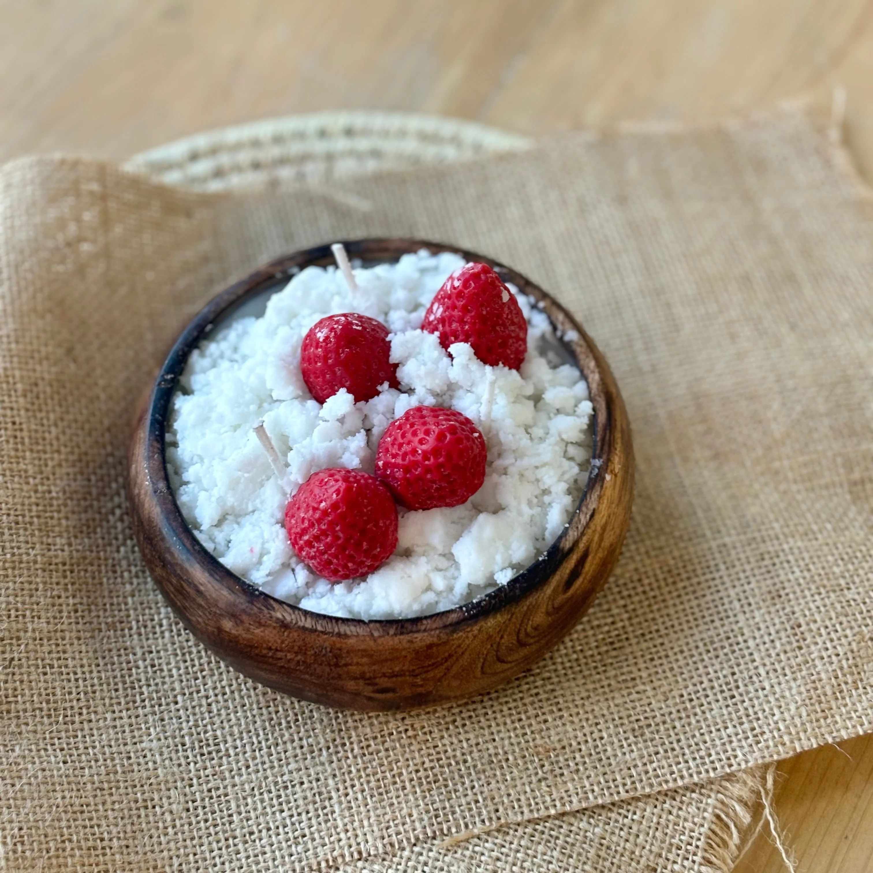 Strawberry bowl Soy Candle - Image 3