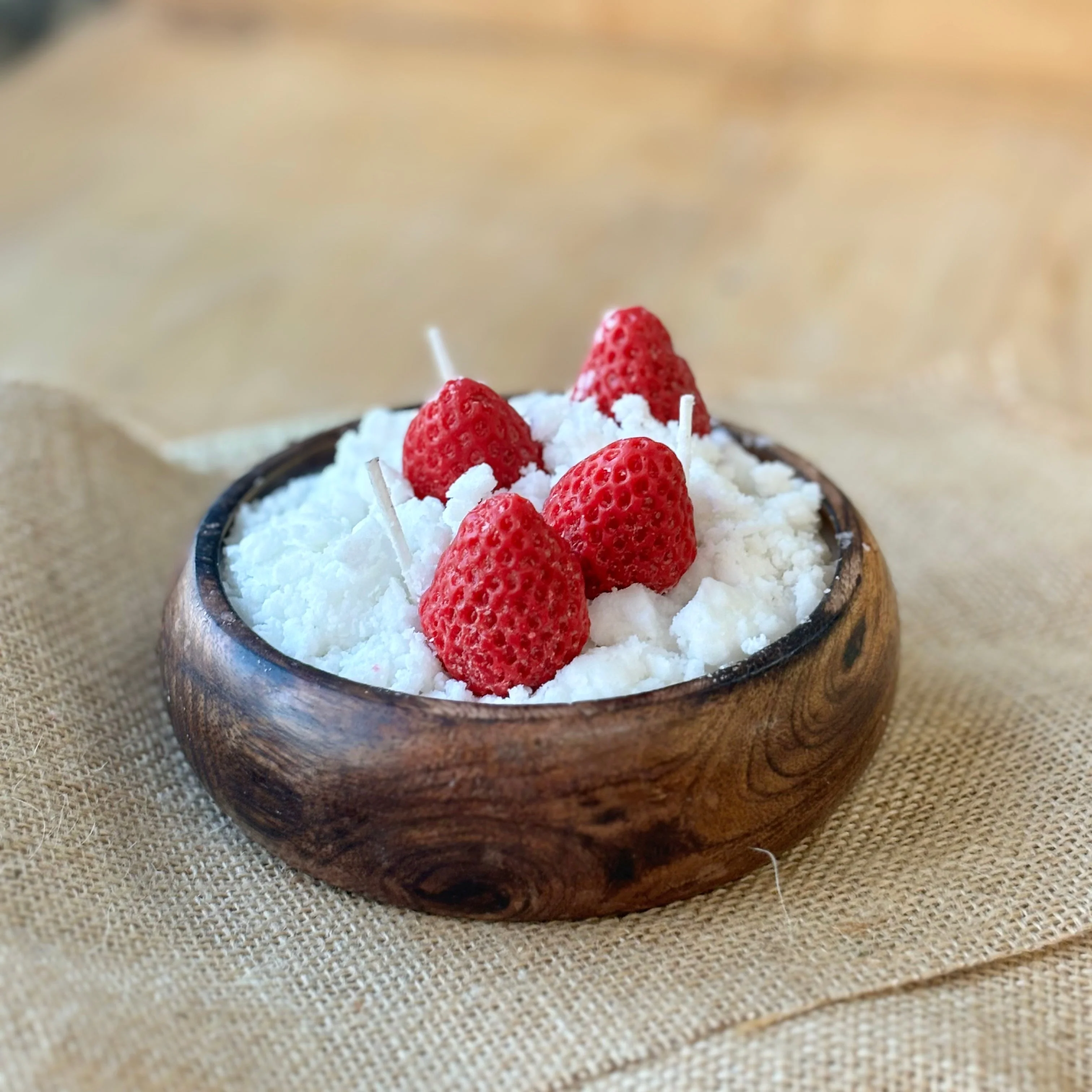 Strawberry bowl Soy Candle - Image 4