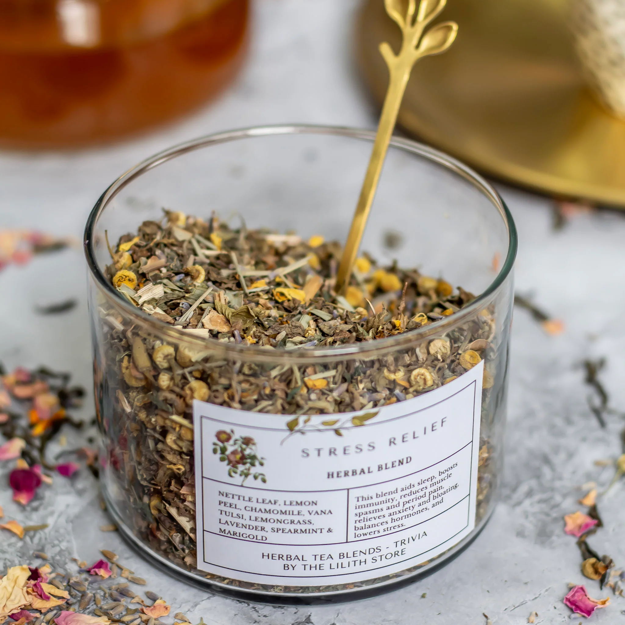 Stress Relief Herbal Tea Blend - 100 Gm | Clarity, Relaxation & Spiritual Connection - Image 3