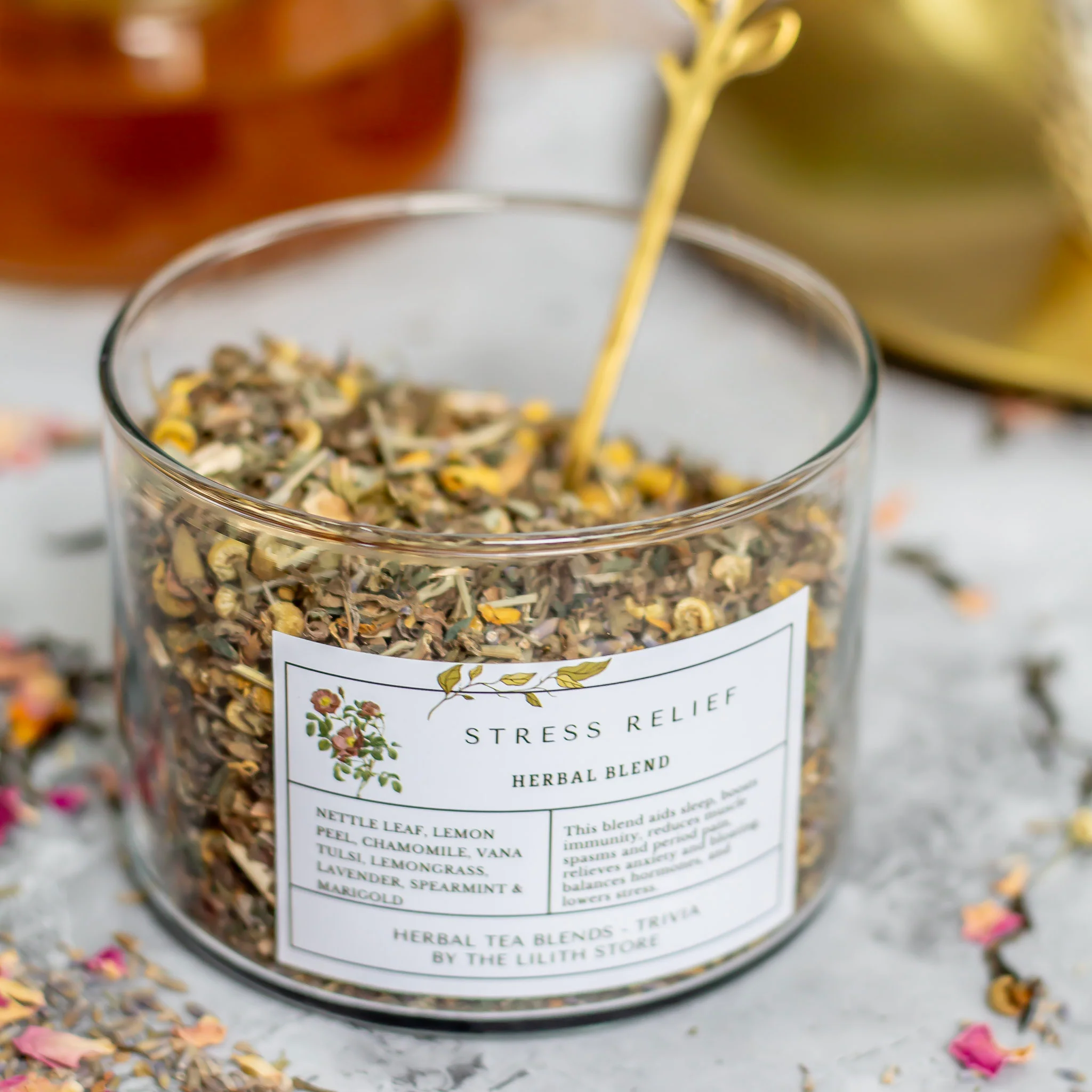 Stress Relief Herbal Tea Blend - 100 Gm | Clarity, Relaxation & Spiritual Connection - Image 4