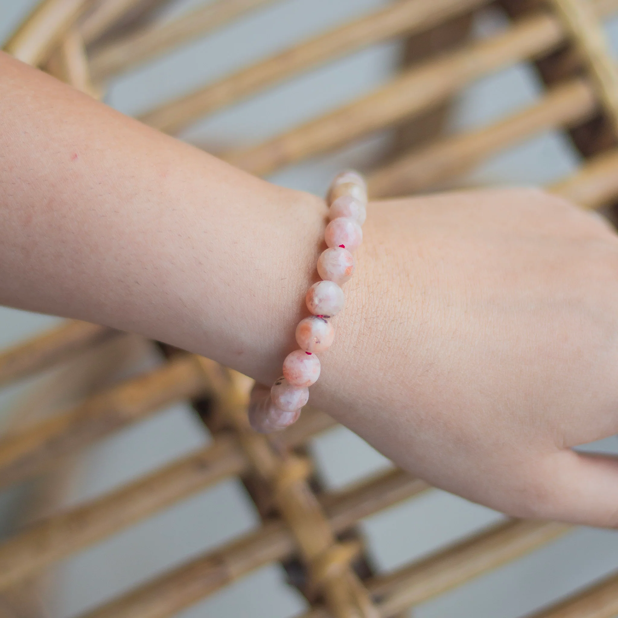 Sunstone Bead Bracelet - 8mm | Stone of Stability & Personal Strength - Image 3
