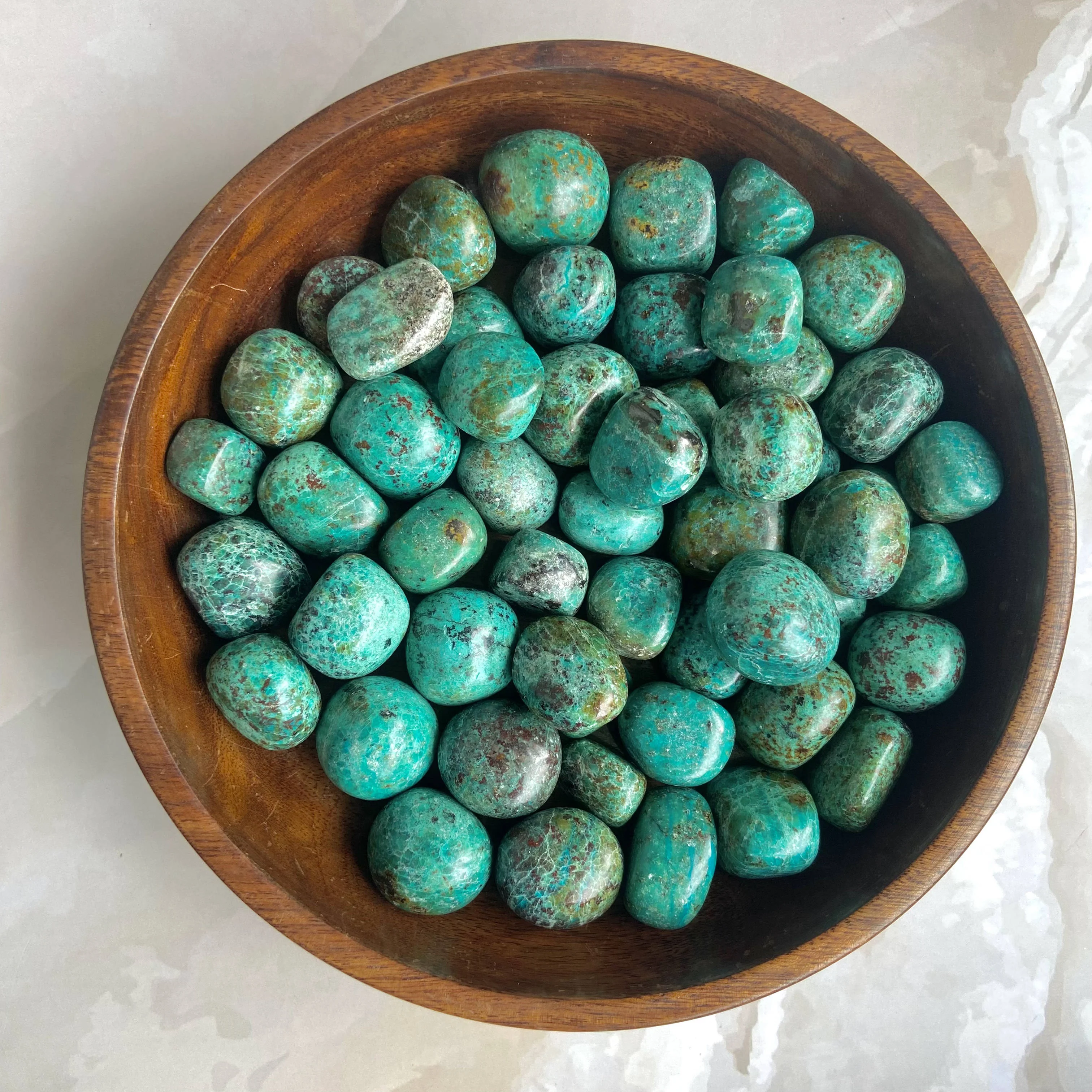 Superior quality Chrysocolla Tumble | Throat Chakra, Expression , Public Speaking - Image 3