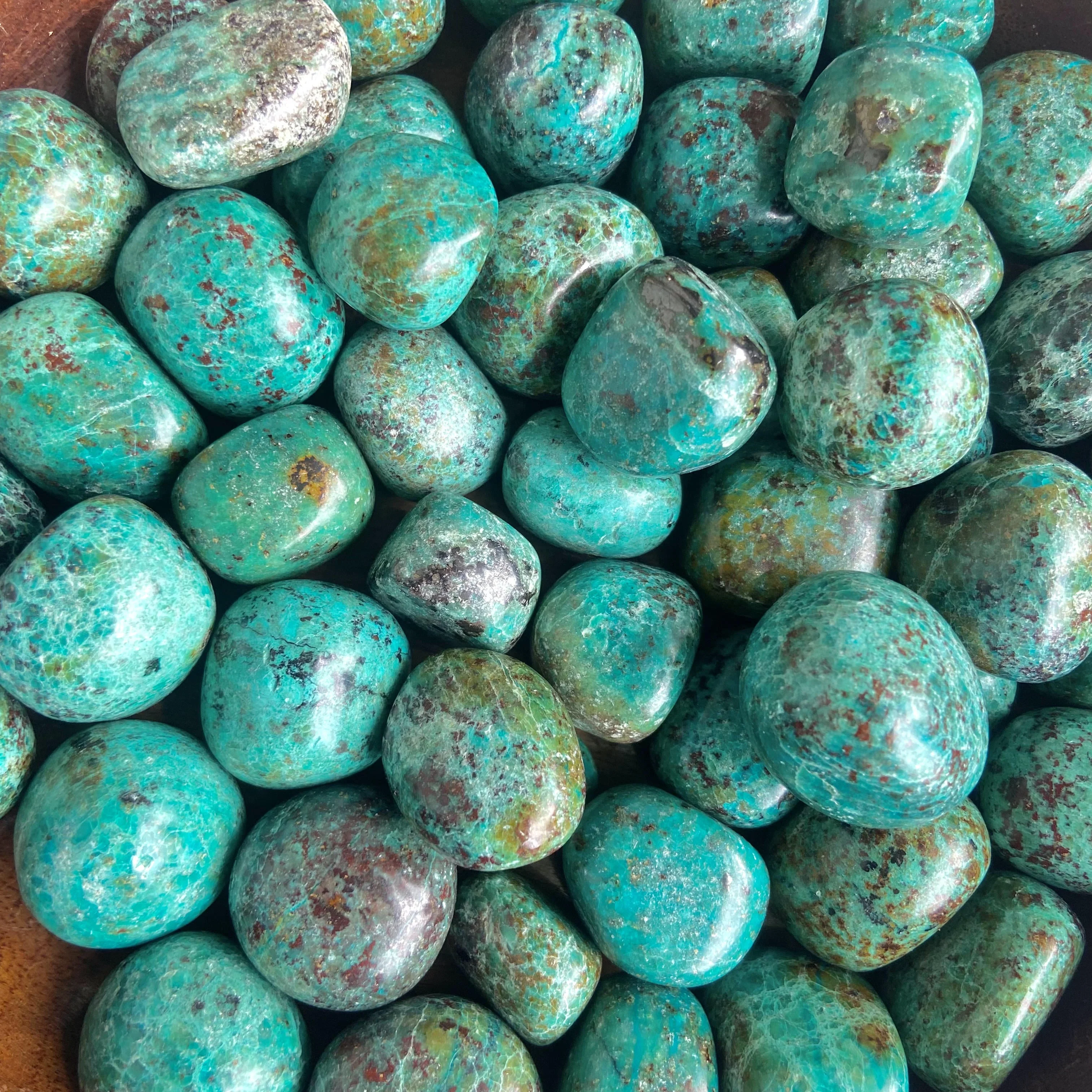 Superior quality Chrysocolla Tumble | Throat Chakra, Expression , Public Speaking - Image 4