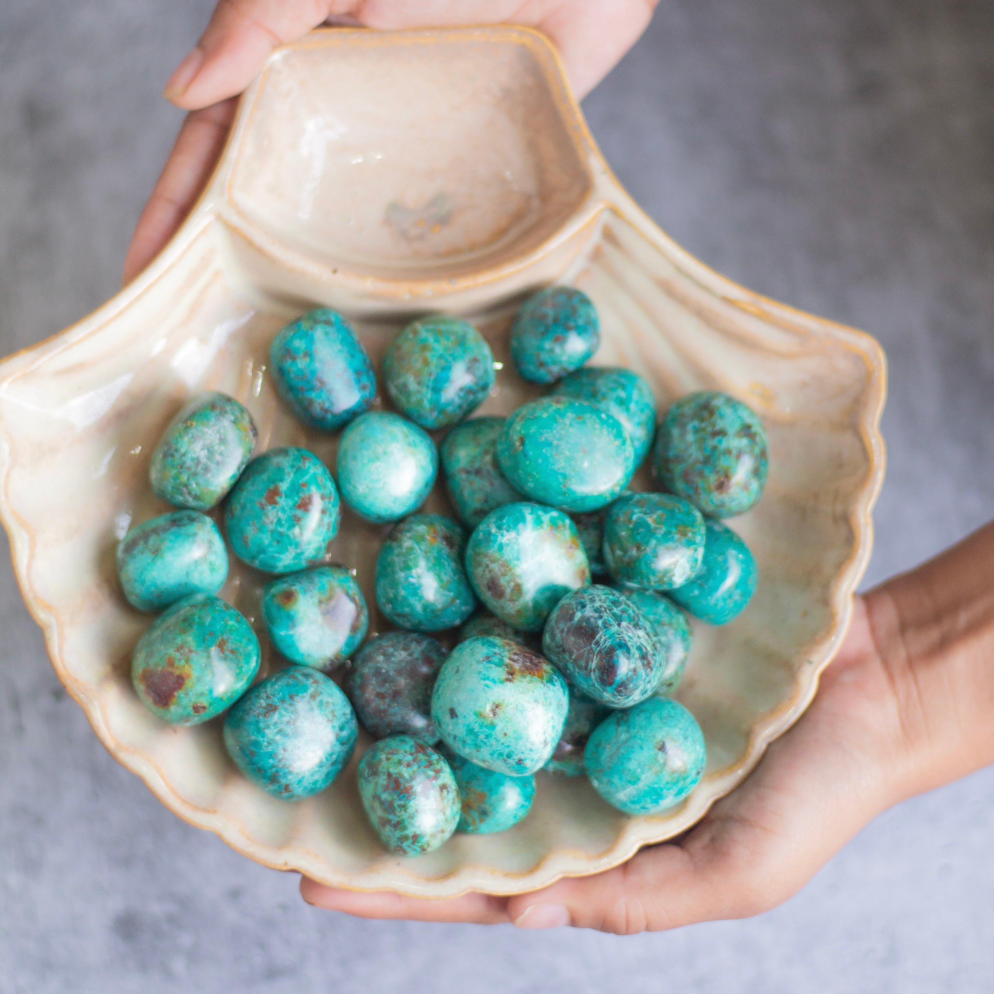 Superior quality Chrysocolla Tumble | Throat Chakra, Expression , Public Speaking - Image 5