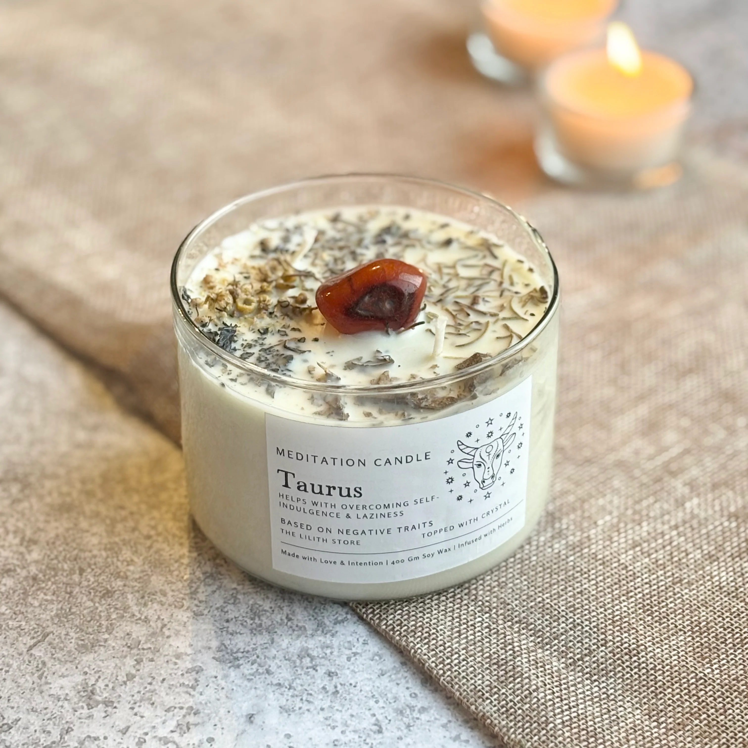 Taurus Zodiac Soy Intention Candle | 400 Gm - Image 4