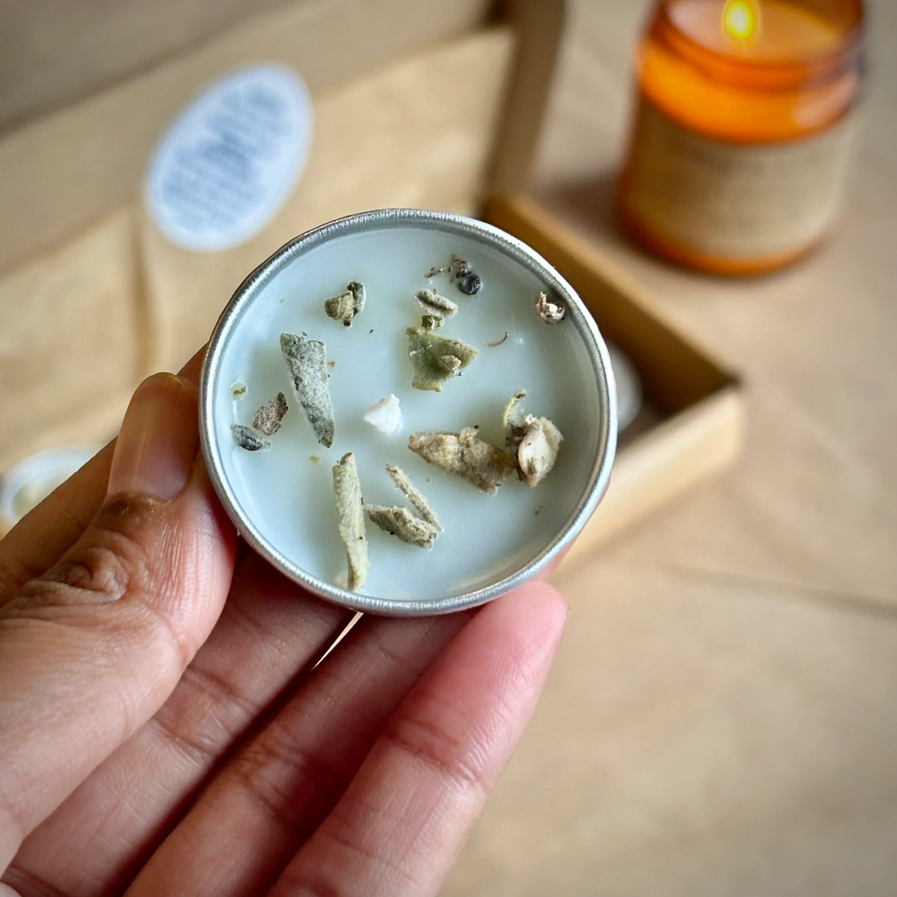 Sage Infused Soy Wax Tealight Candles – Unscented - Image 4