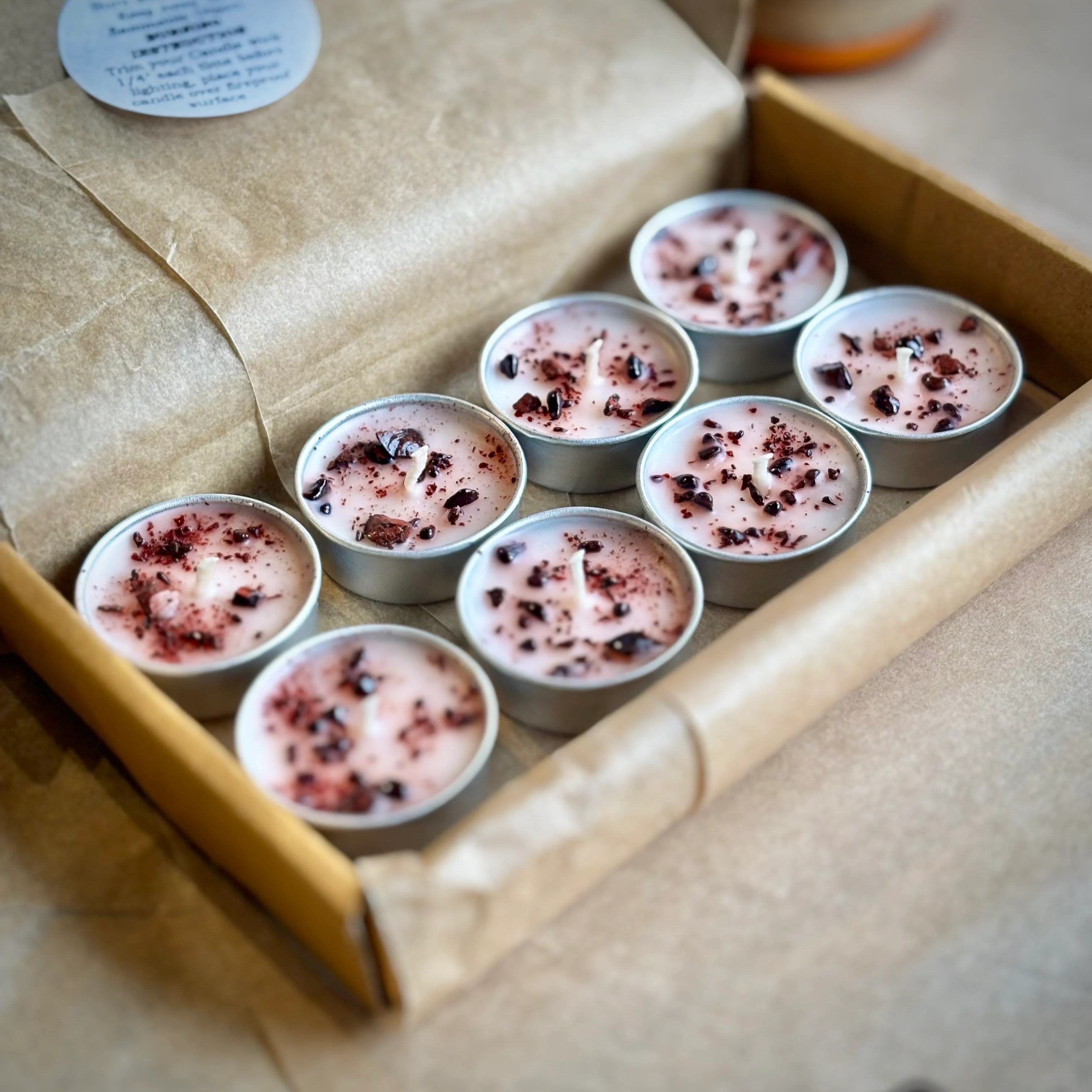 Dragon Blood Resin Infused Soy Wax Tealight Candles – Unscented - Image 2