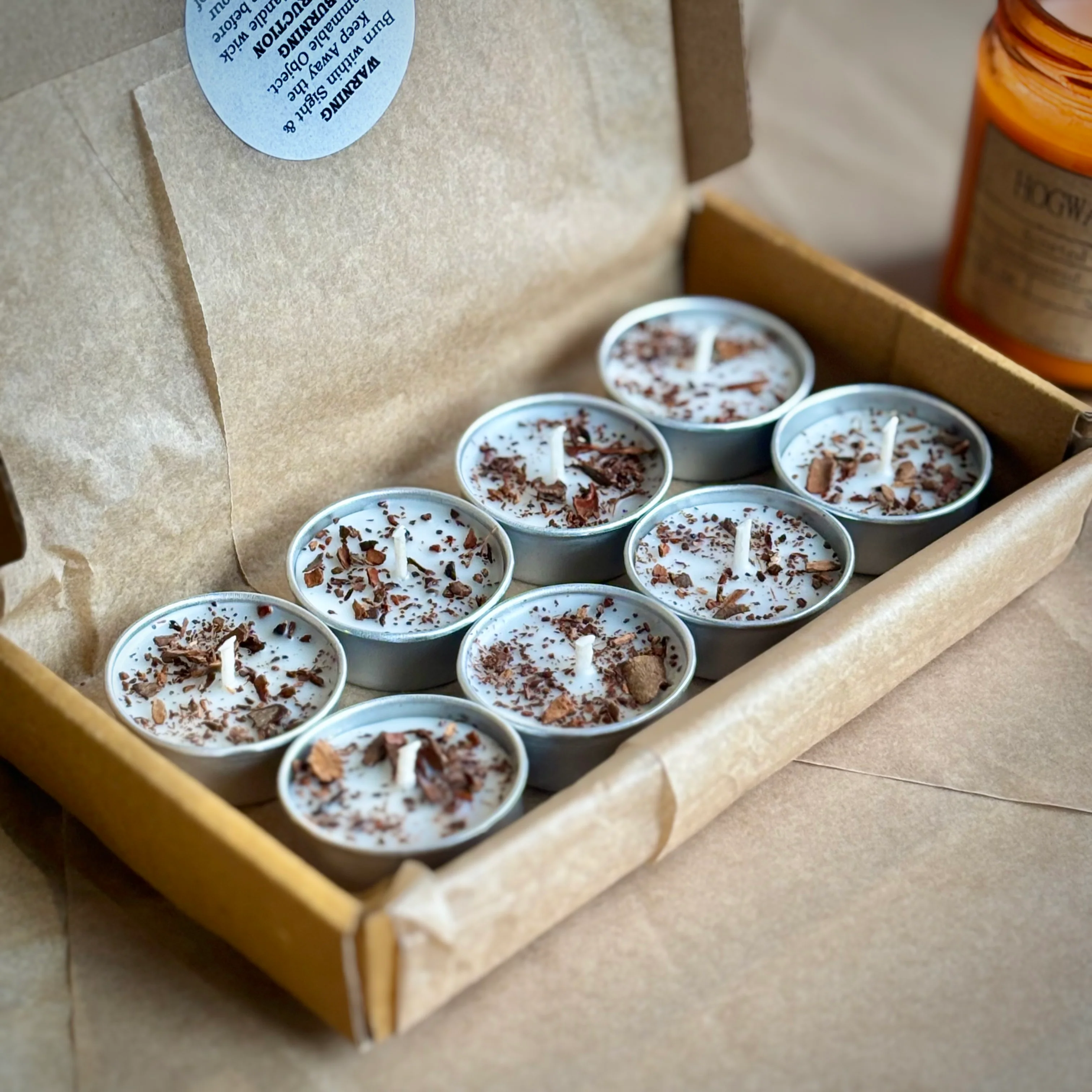 Cinnamon Infused Soy Wax Tealight Candles – Unscented - Image 2