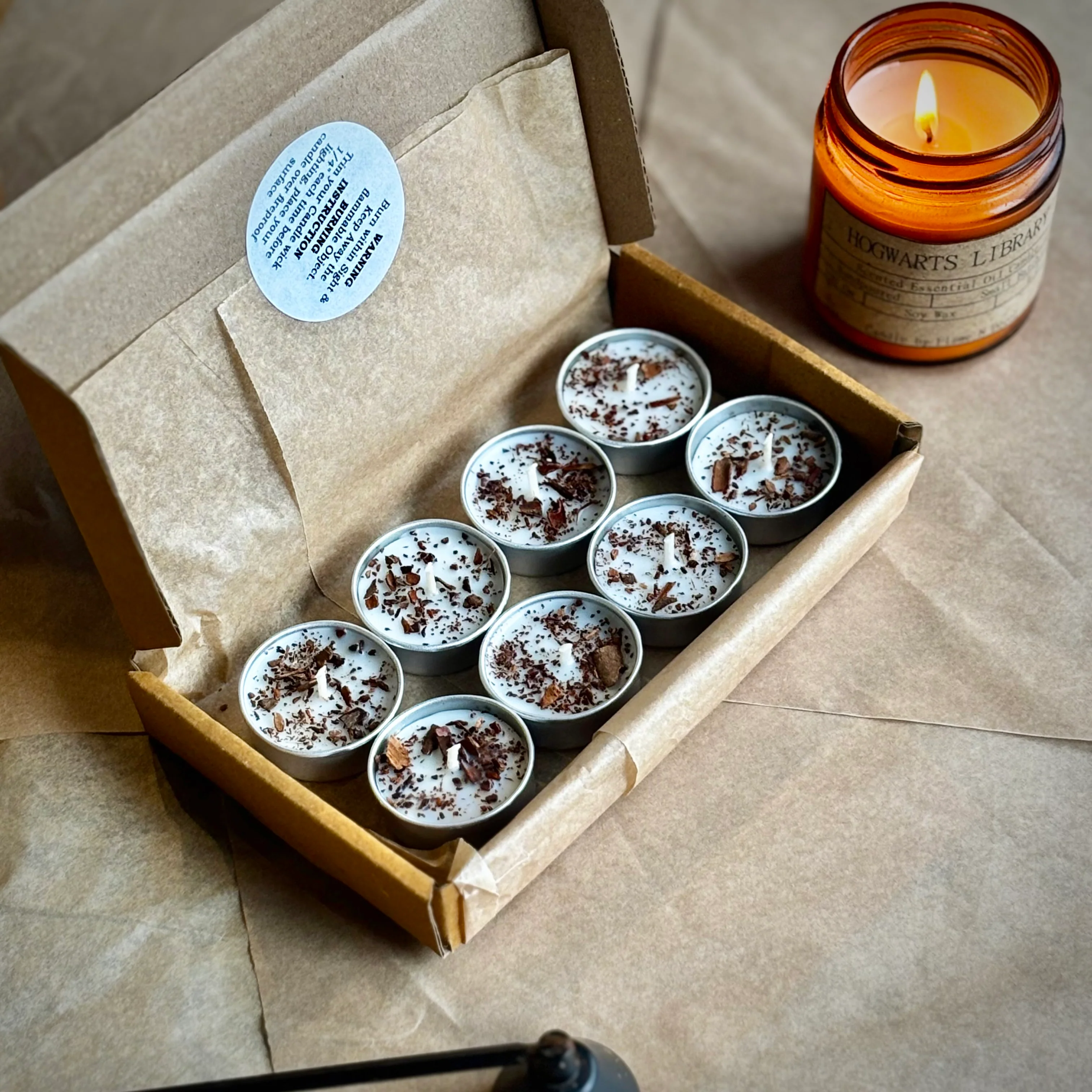 Cinnamon Infused Soy Wax Tealight Candles – Unscented - Image 3