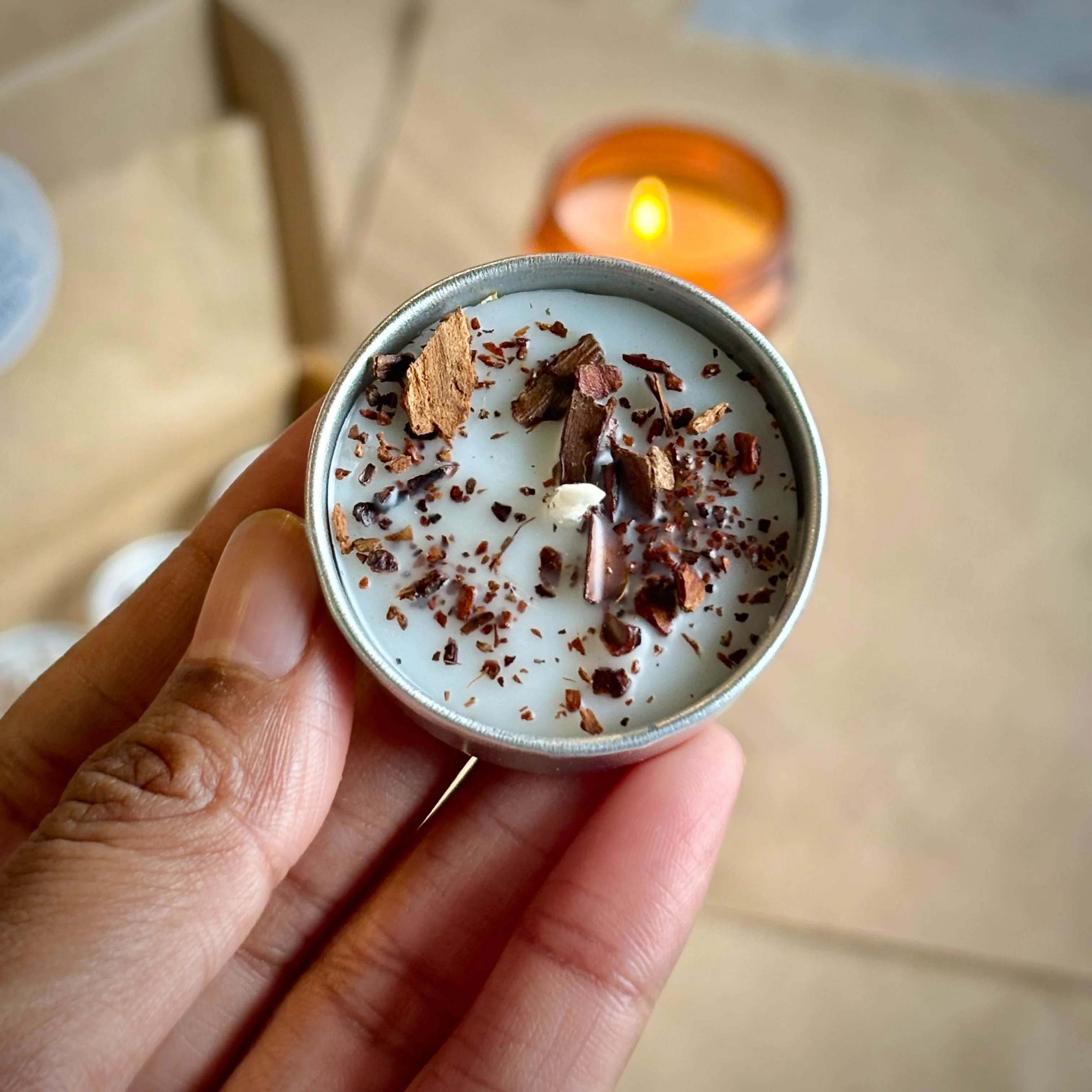 Cinnamon Infused Soy Wax Tealight Candles – Unscented - Image 4