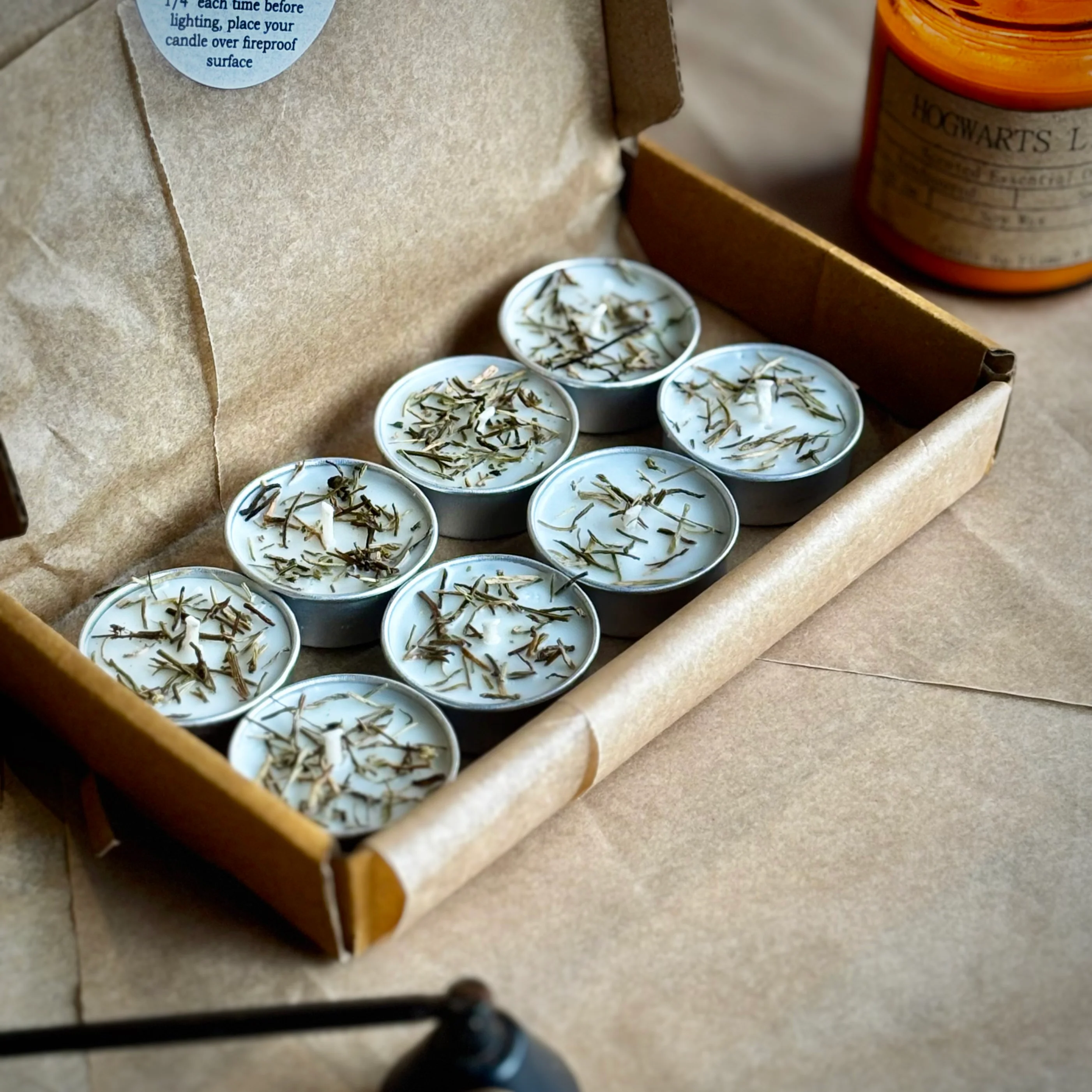 Rosemary Infused Soy Wax Tealight Candles – Unscented - Image 2