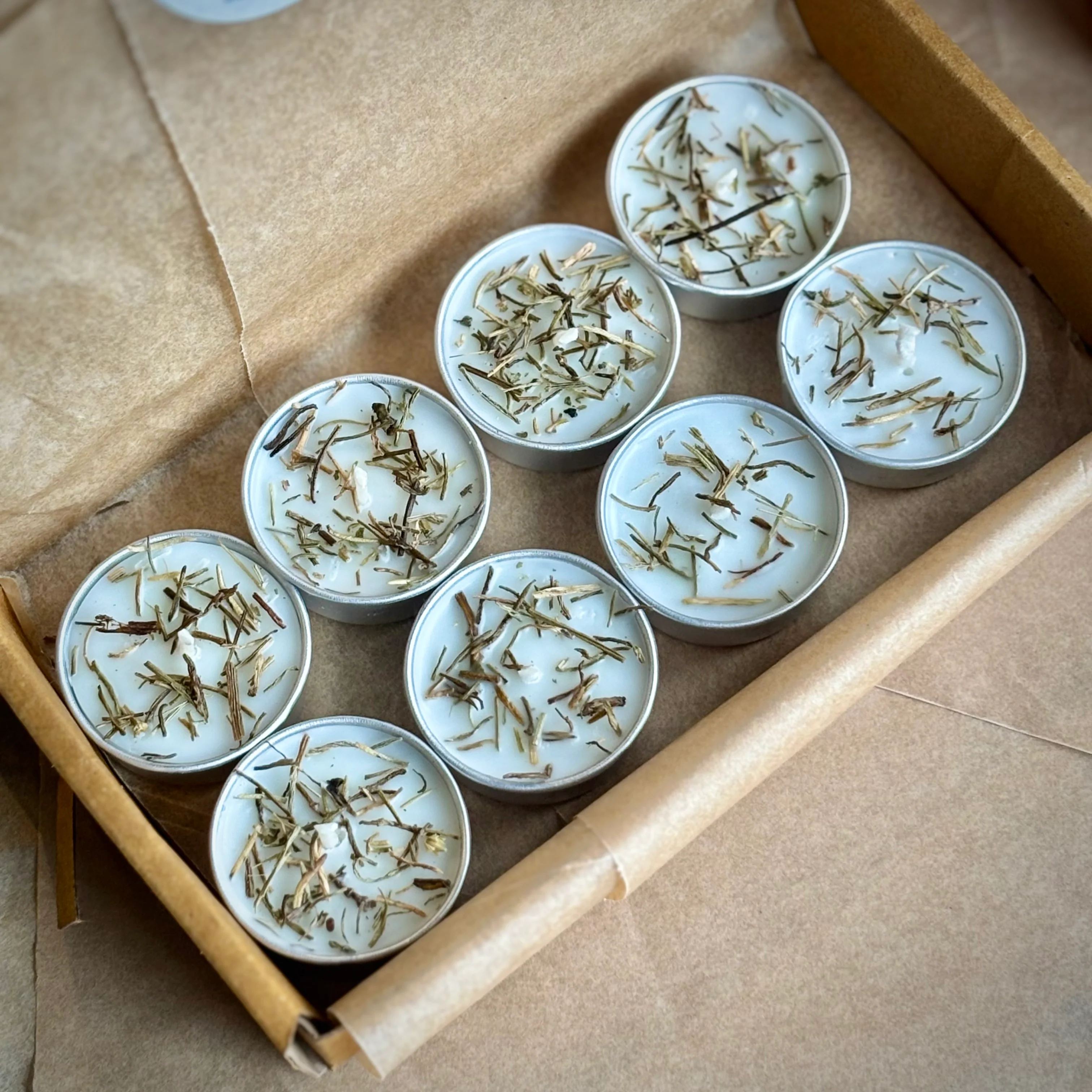 Rosemary Infused Soy Wax Tealight Candles – Unscented - Image 5