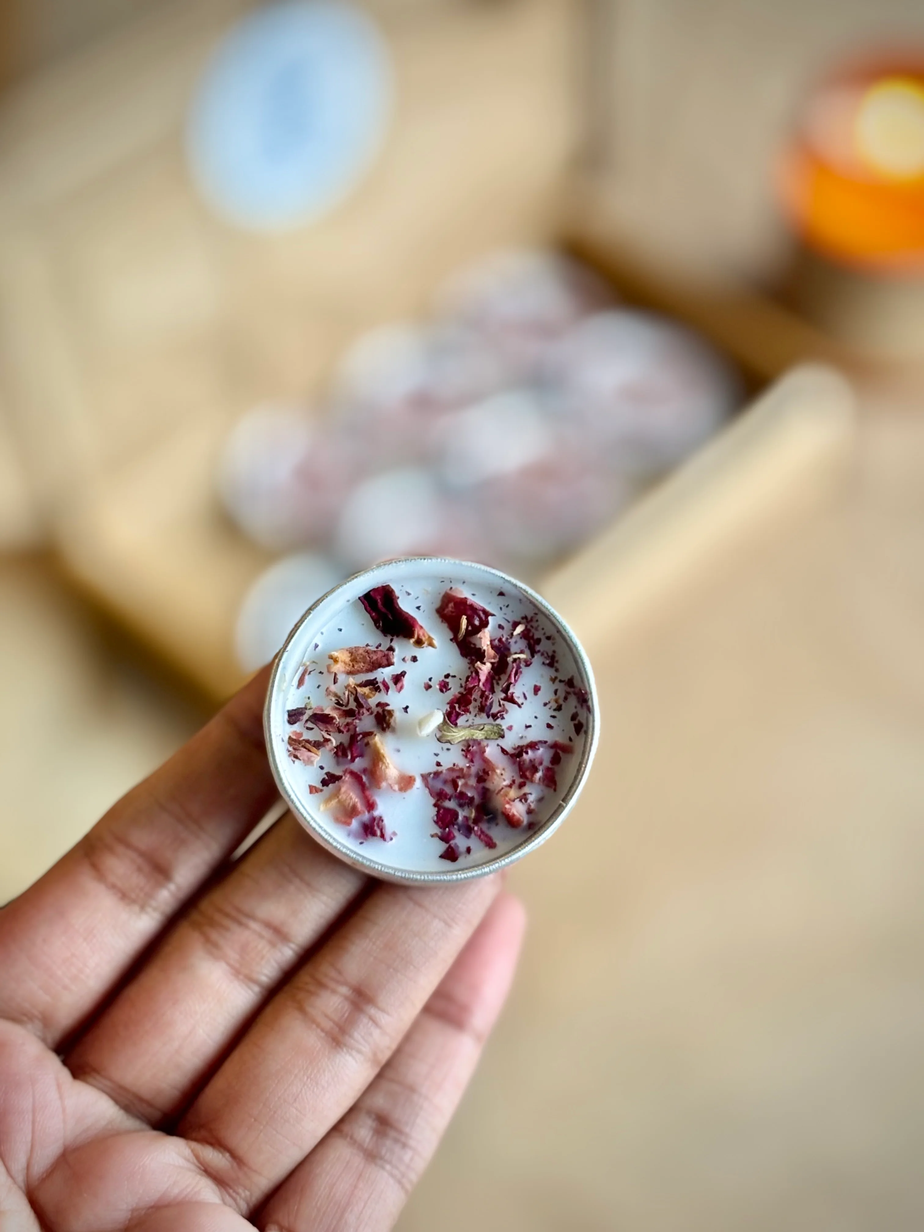 Rose Petal Infused Soy Wax Tealight Candles – Unscented - Image 6