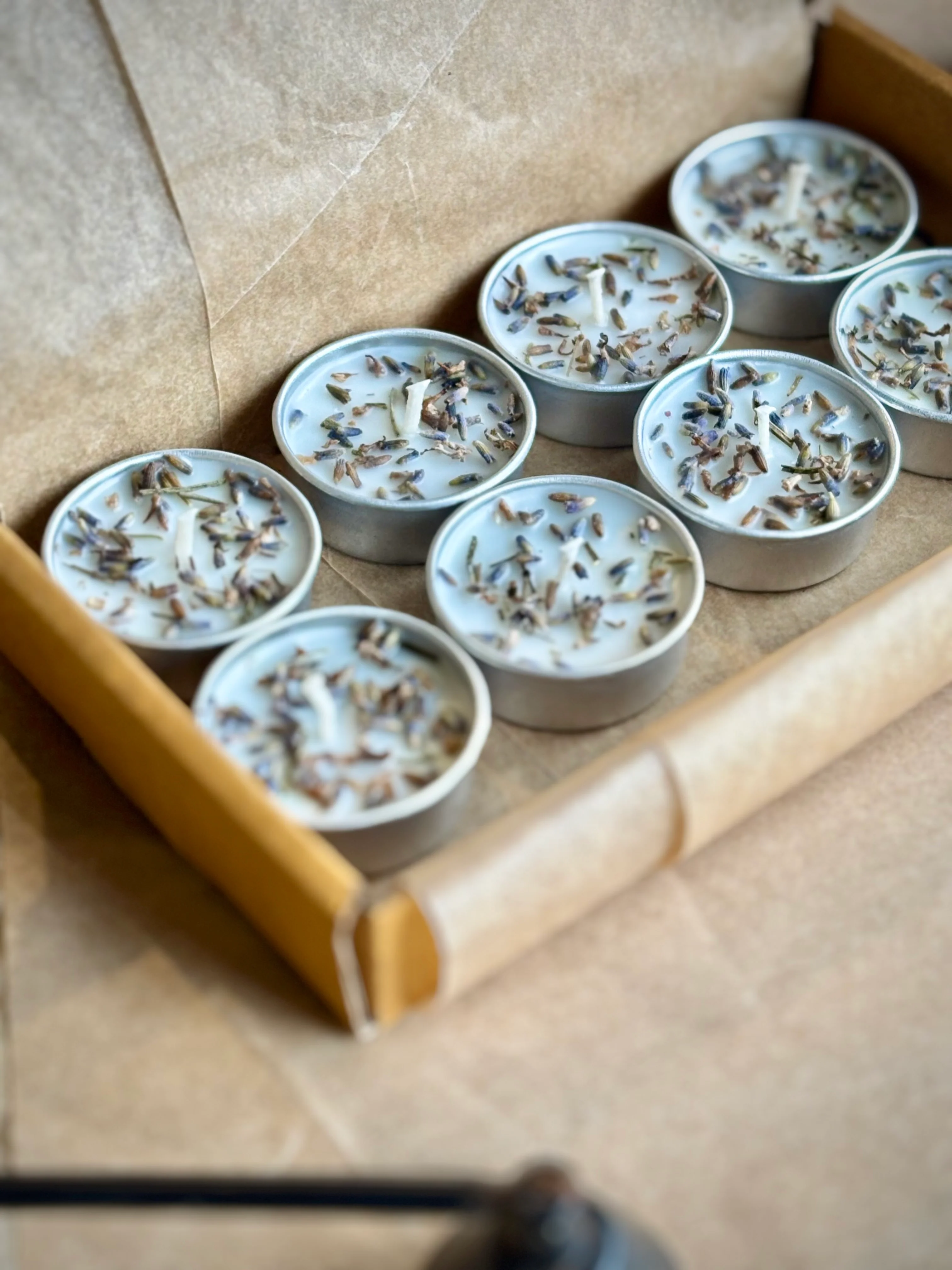 Lavender Infused Soy Wax Tealight Candles – Unscented - Image 4