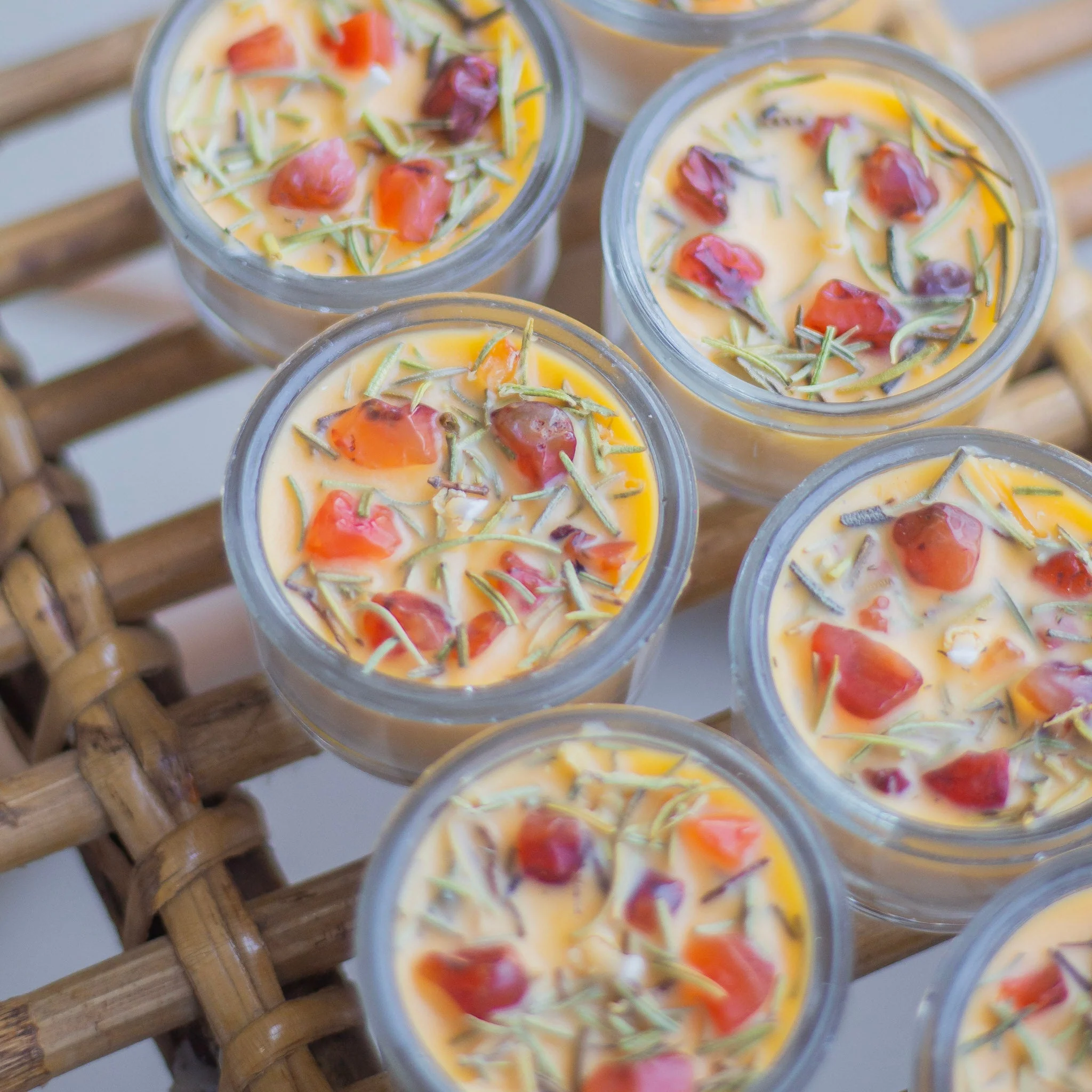 Rosemary + Orange Carnelian + Orange Colour Scented Soy Wax Tealight Candle - Set of 8 | Available in Glass Container & Refill - Image 3