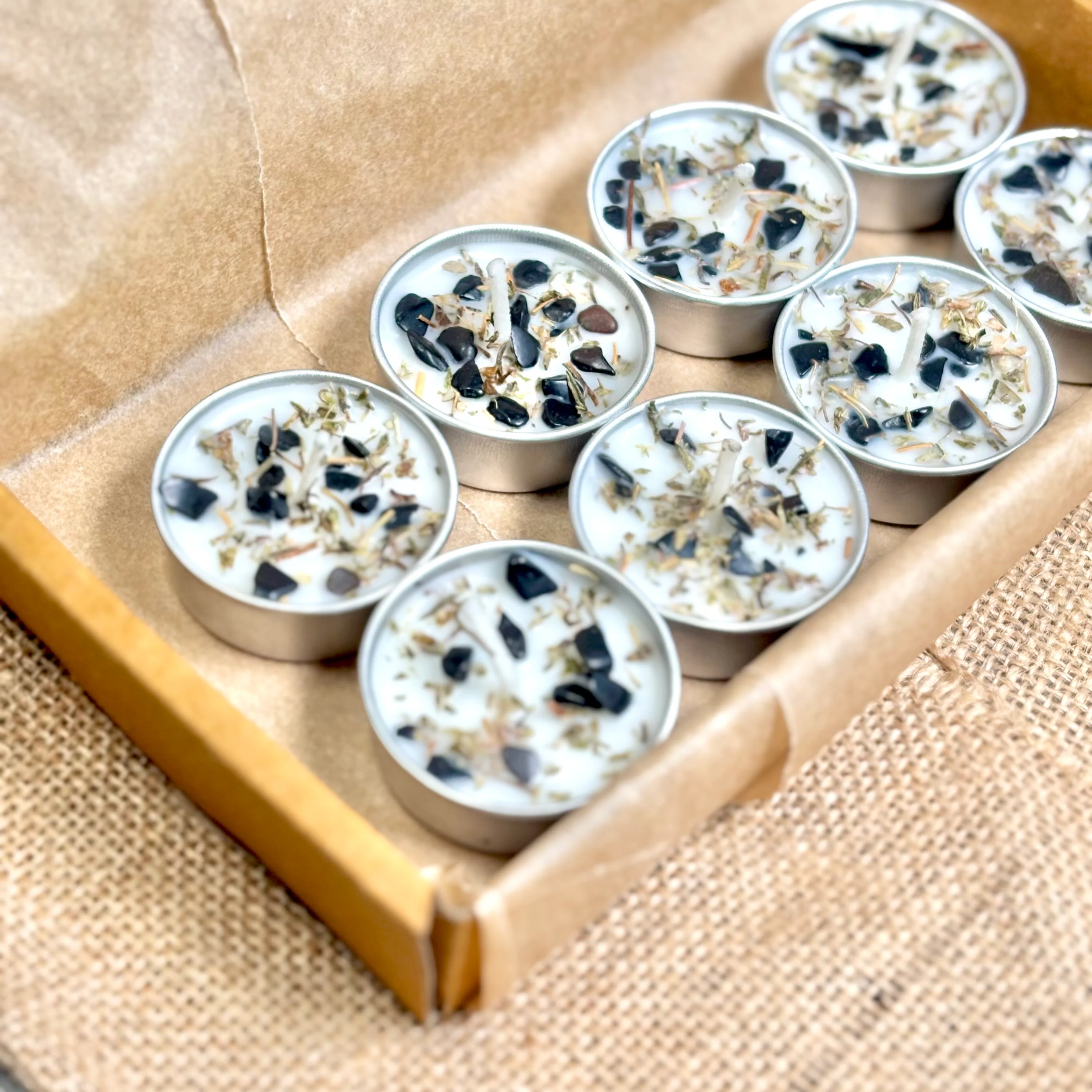 Thyme & Black Tourmaline Soy Tealight Candle - Image 4