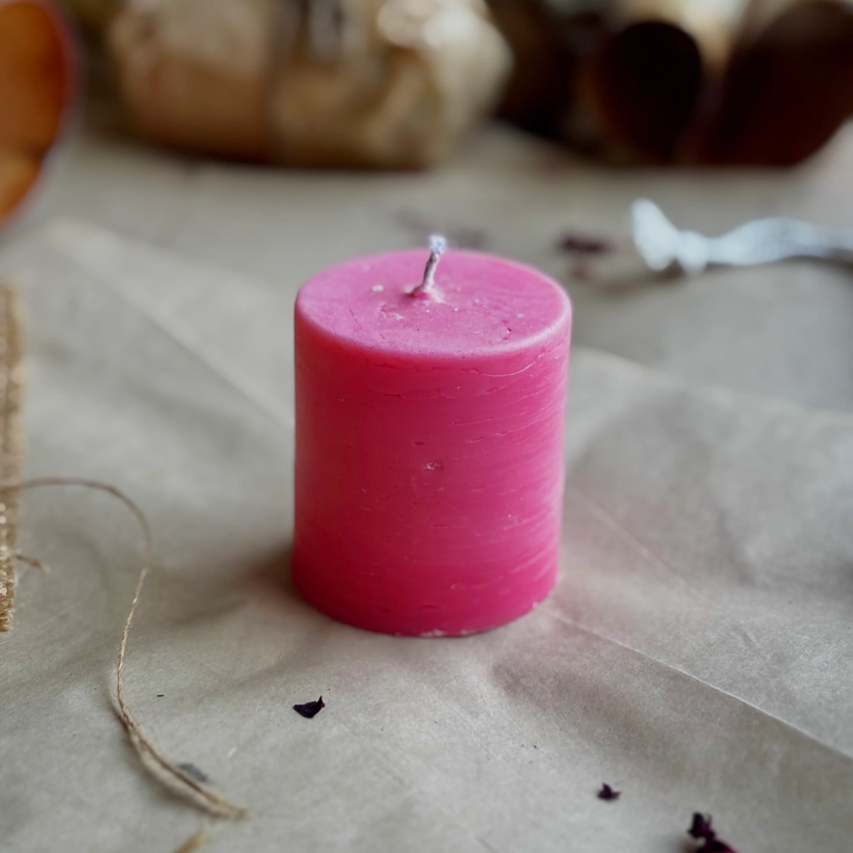 Pink Pillar Candle 2 Inch – Soy Wax Ritual & Décor Candle | Pack of 4 - Image 2