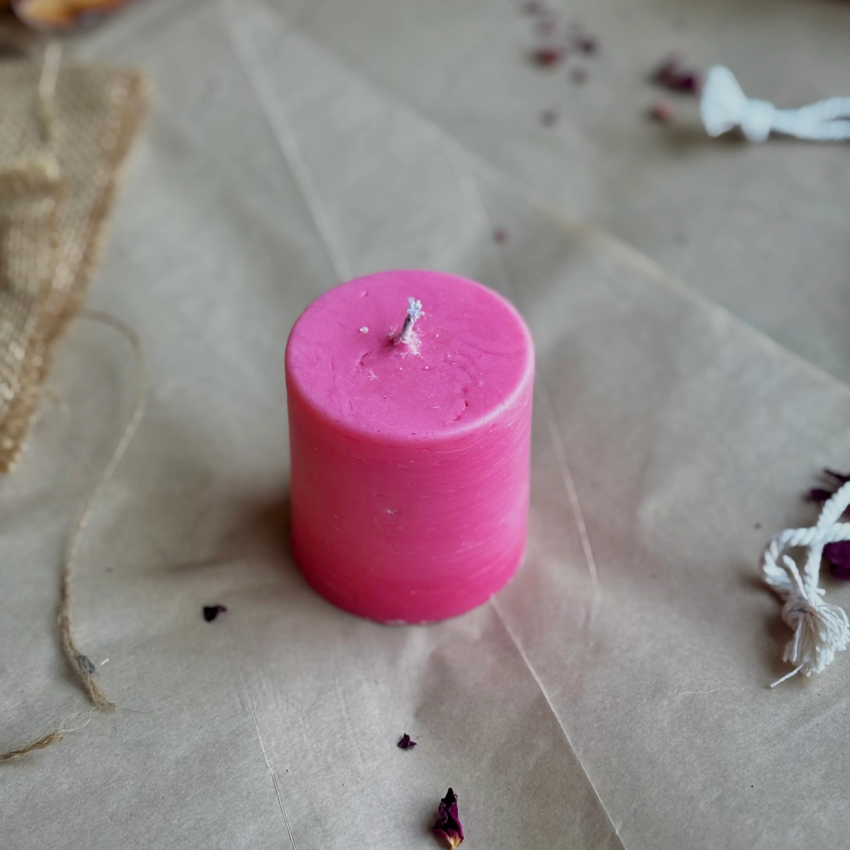 Pink Pillar Candle 2 Inch – Soy Wax Ritual & Décor Candle | Pack of 4 - Image 3