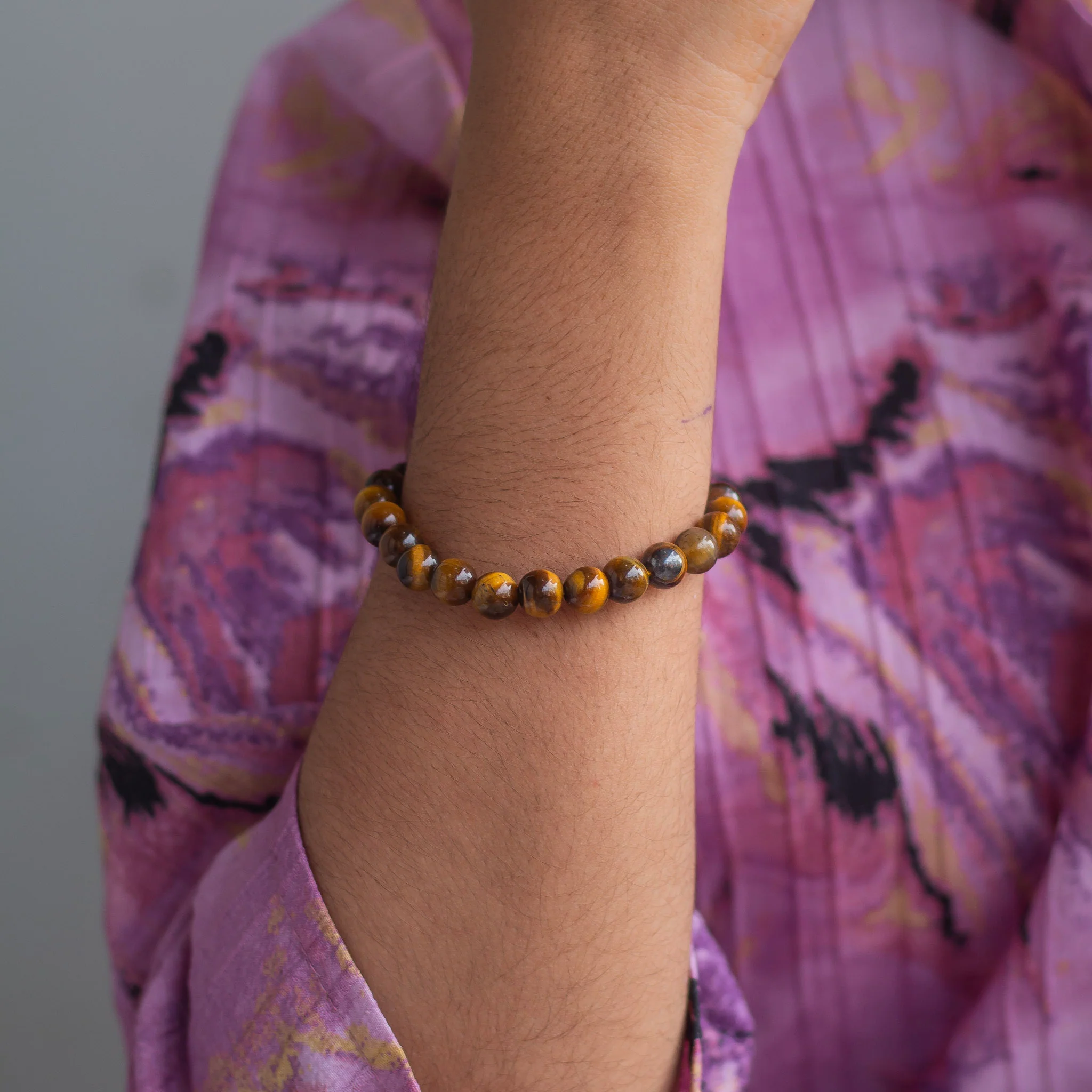 Tiger's eye 8mm Bead Thread Bracelet | Wealth & Fortune - Image 2