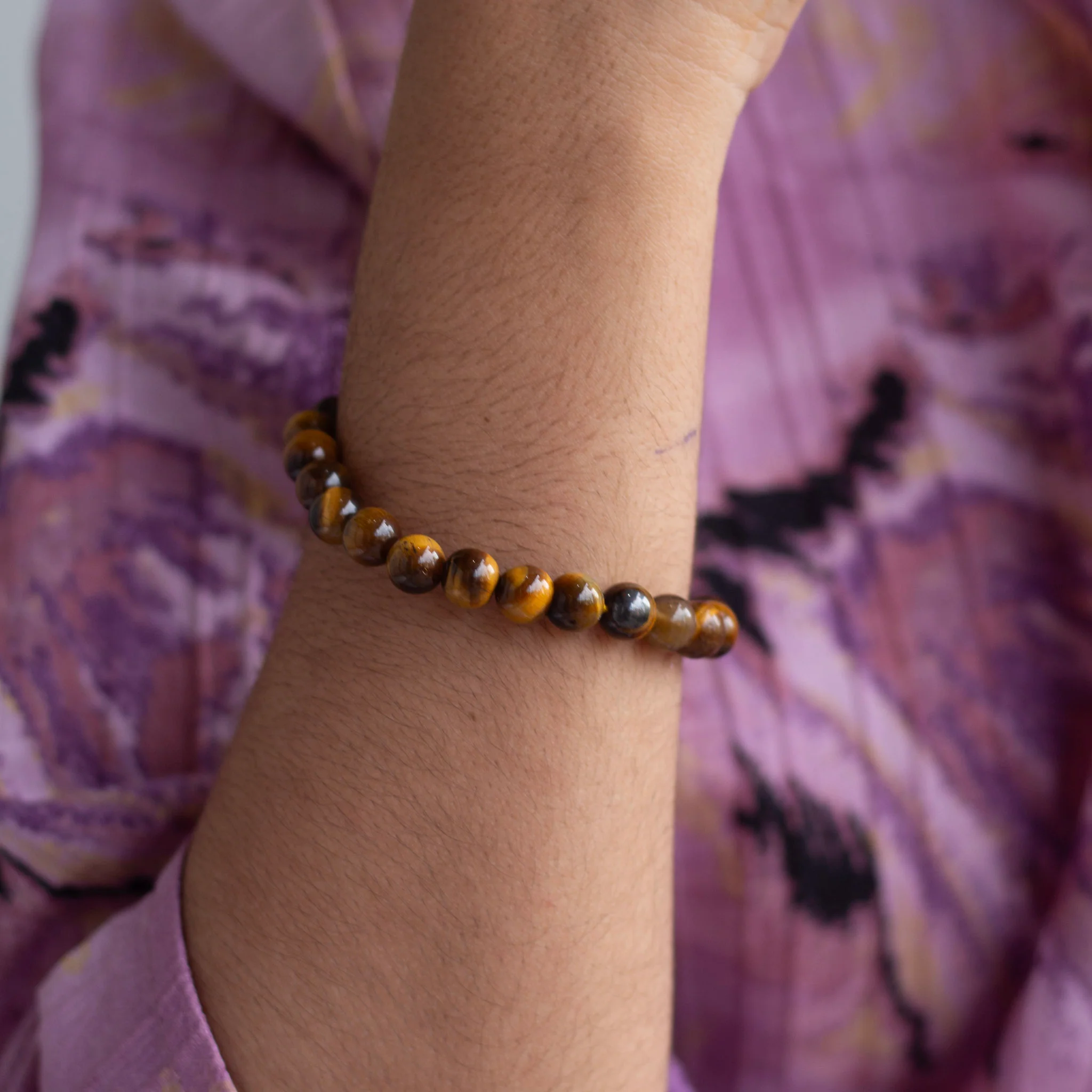 Tiger's eye 8mm Bead Thread Bracelet | Wealth & Fortune - Image 3