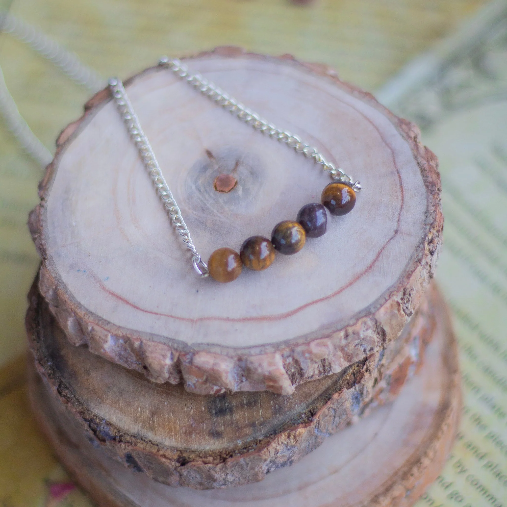 Tiger's eye bead Necklace | Wealth & Fortune