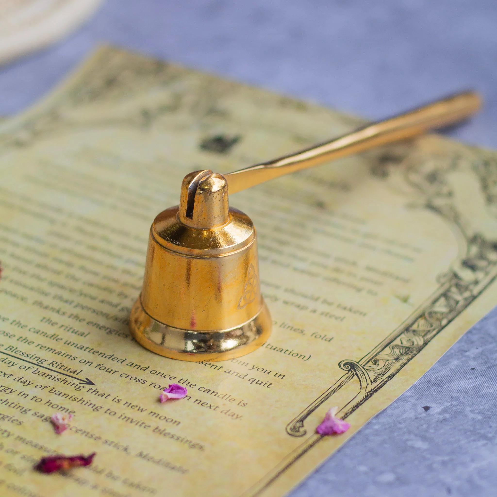 Triquetra Gold Plated Brass Candle Snuffer - Image 2