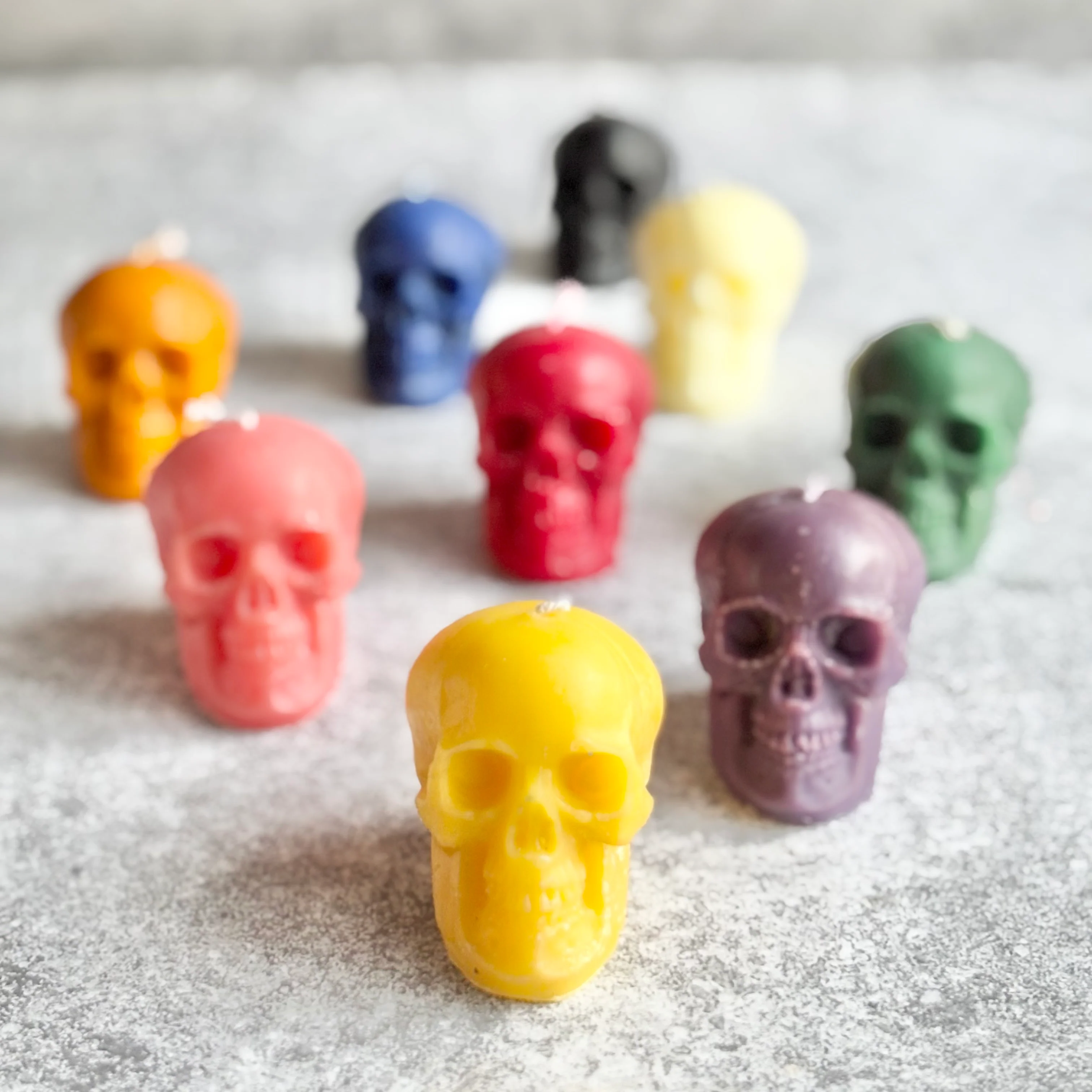 Medium Size Skull Beeswax Candle | Colour Option Available - Image 5