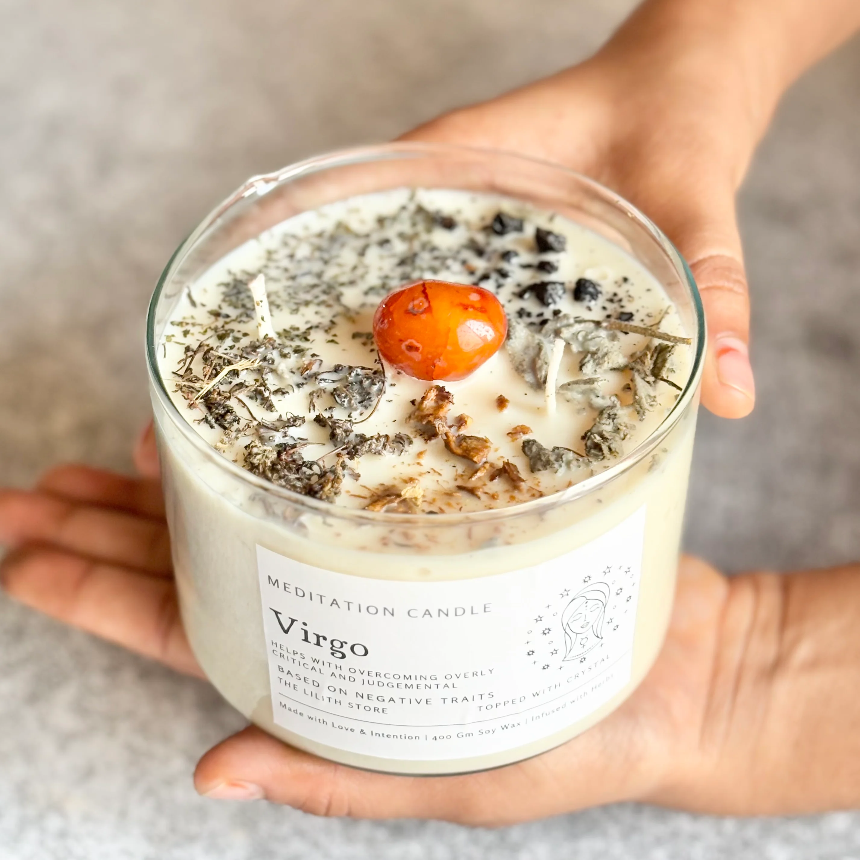 Virgo Zodiac Soy Intention Candle | 400 Gm - Image 4
