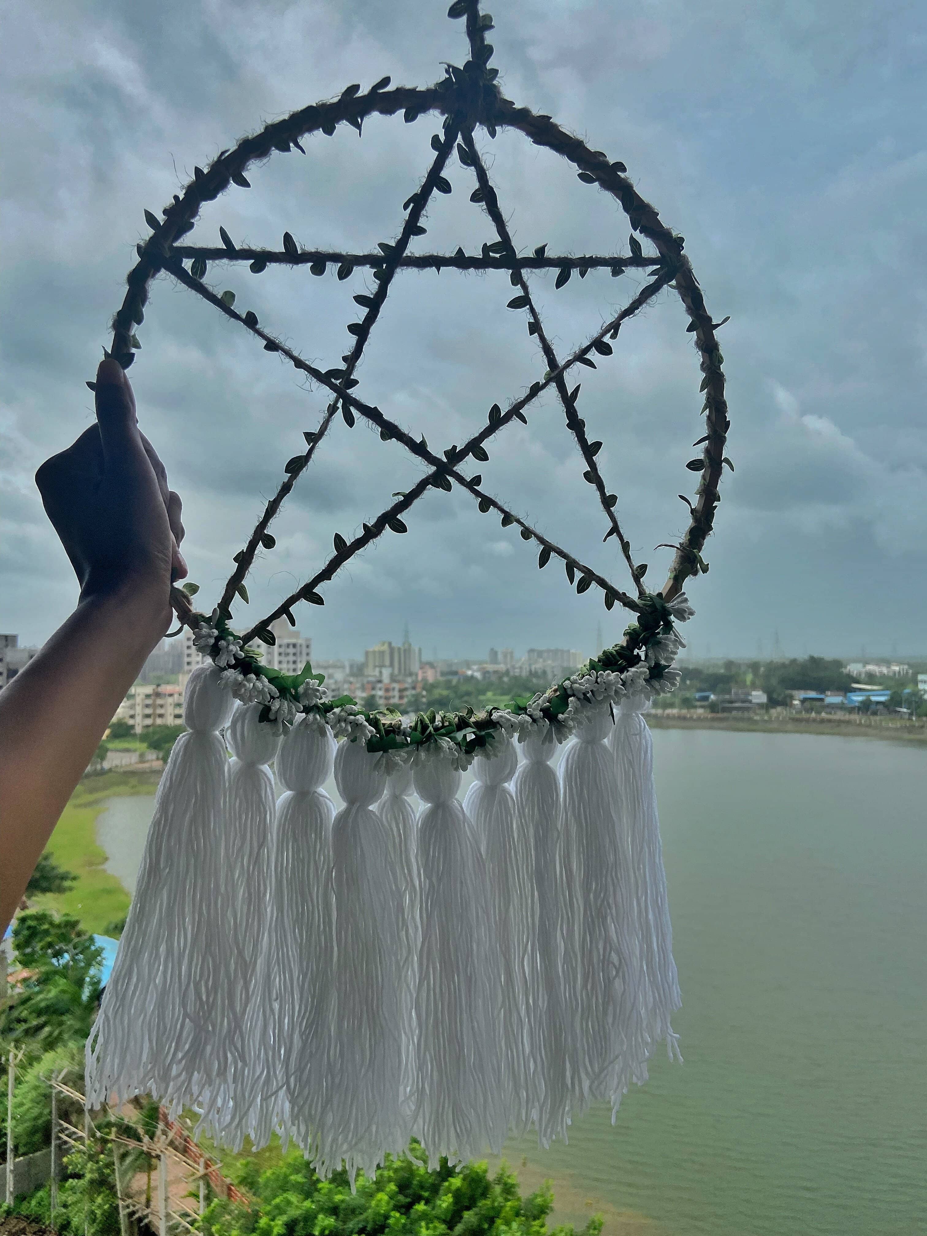 Wall hanging Dreamcatcher with Pentacle Symbol - Image 4