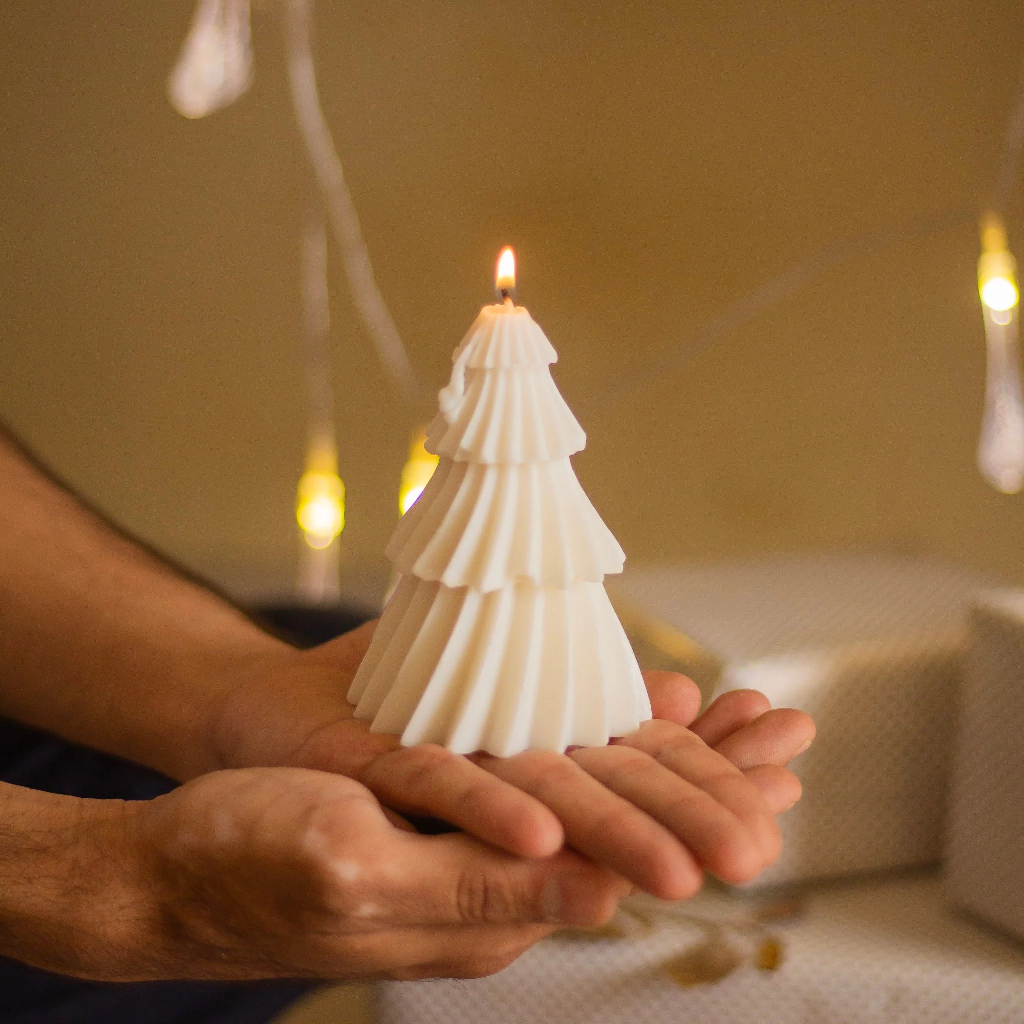 White Decorative Soy Candles | Pack of 3 - Image 2