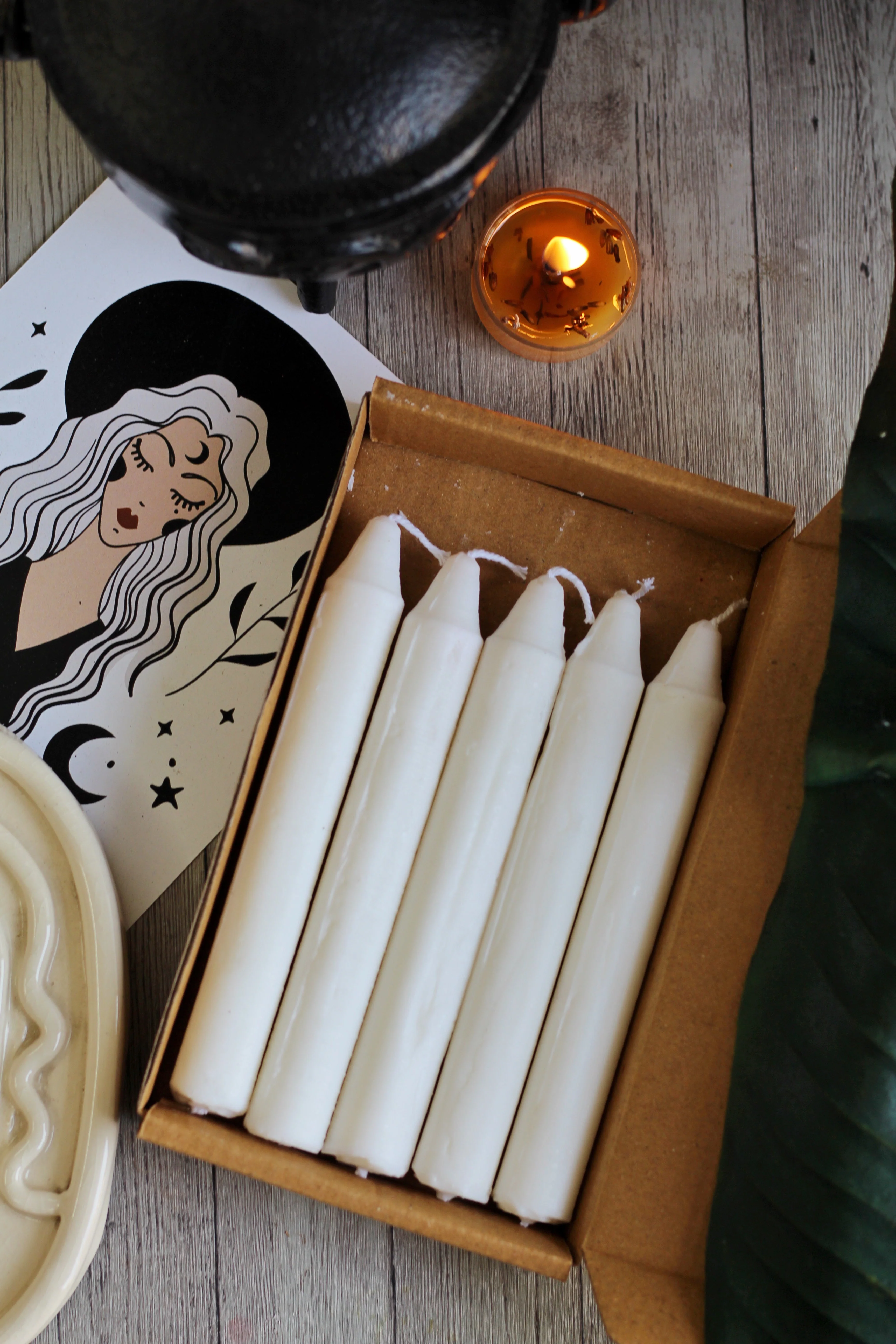 White Mini Taper Candle