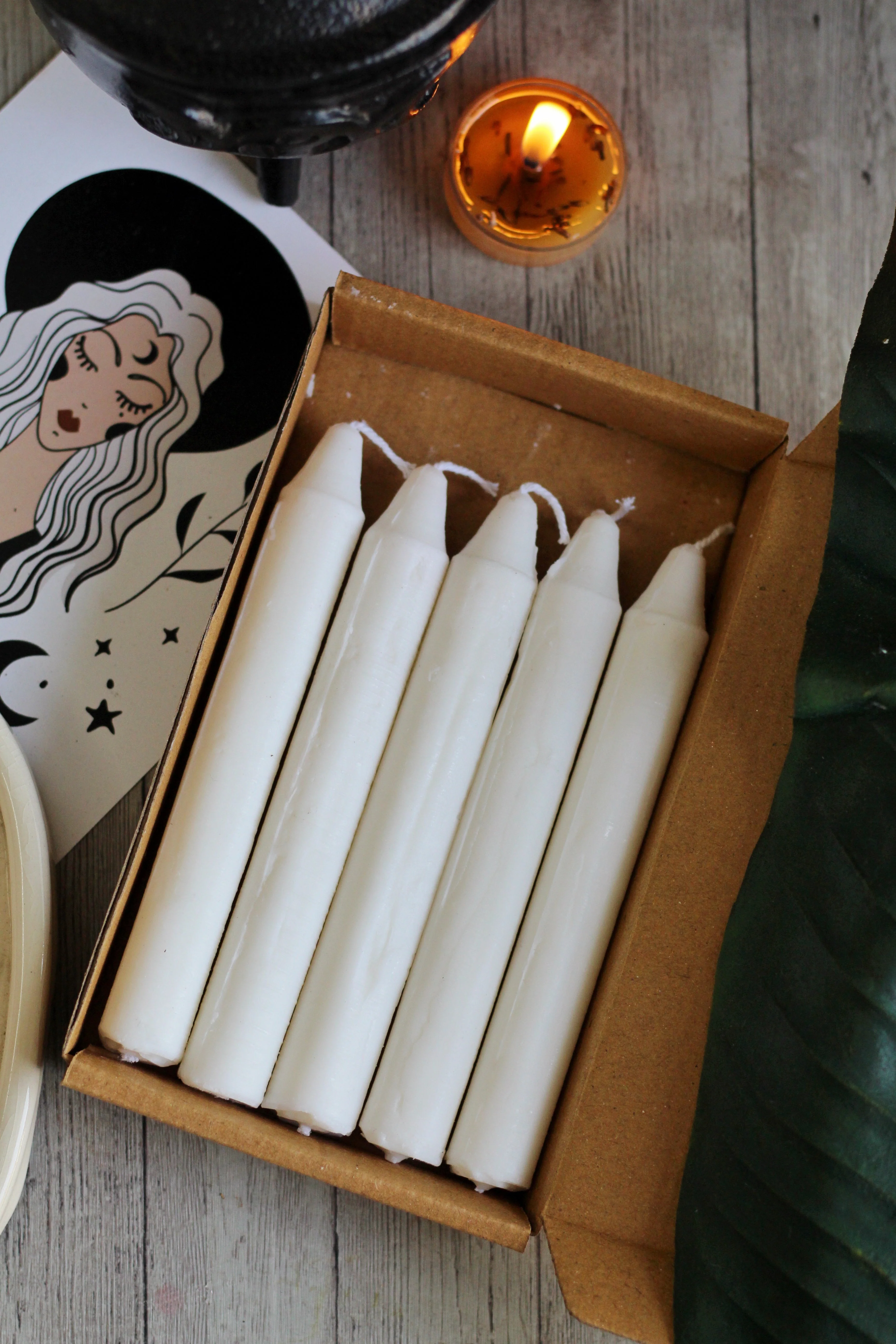 White Mini Taper Candle - Image 3