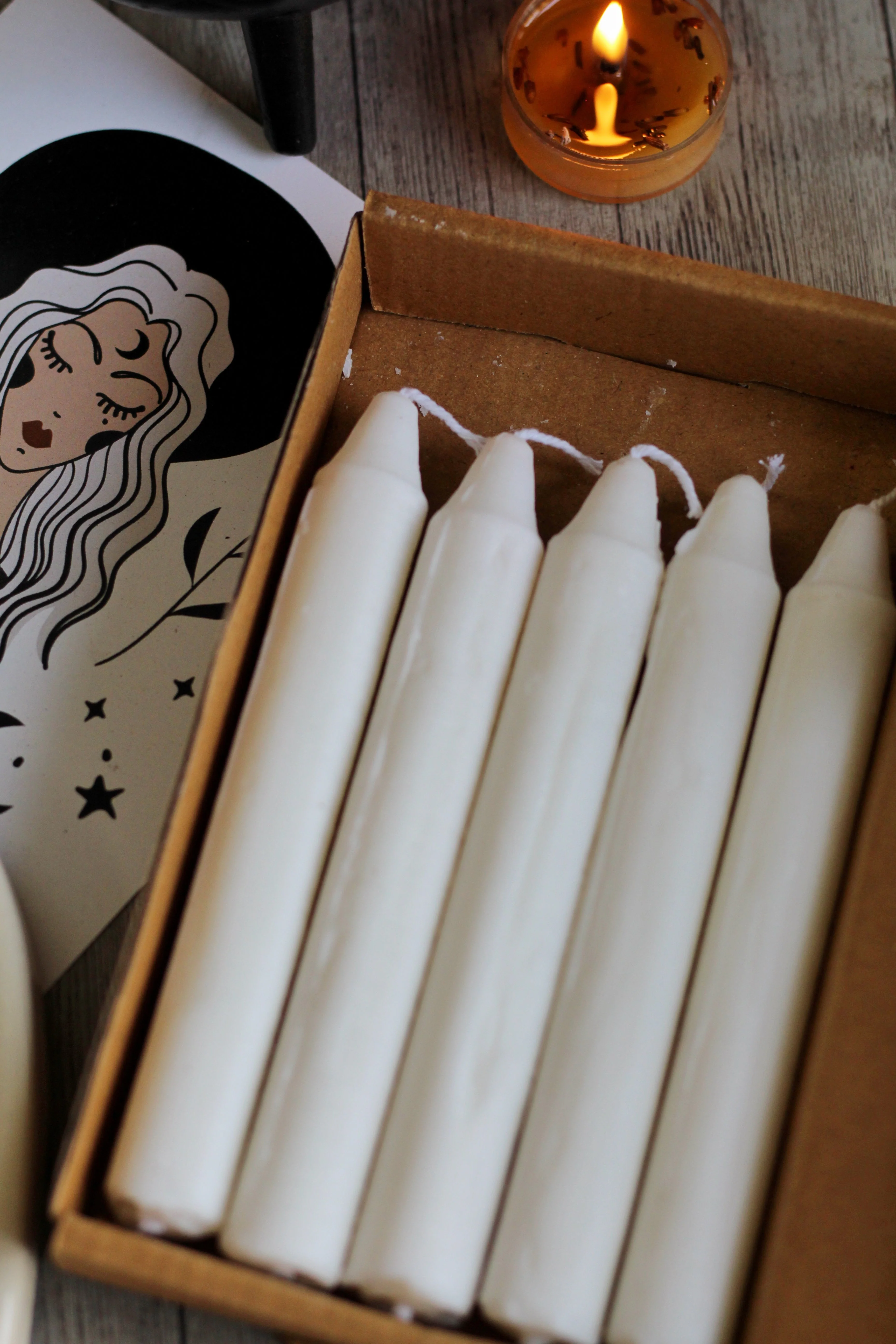 White Mini Taper Candle - Image 4