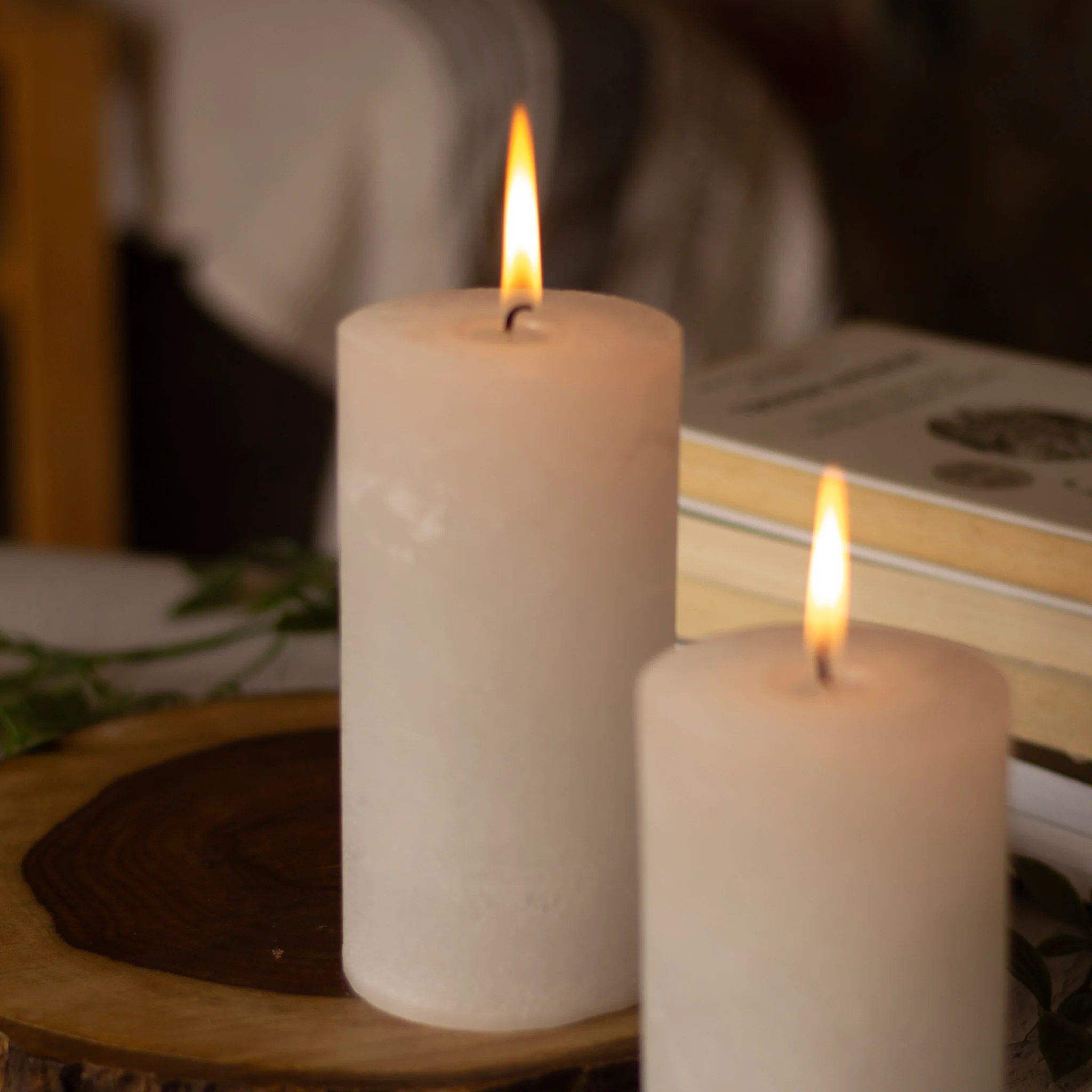White Pillar Unscented Paraffin Candle - Image 4