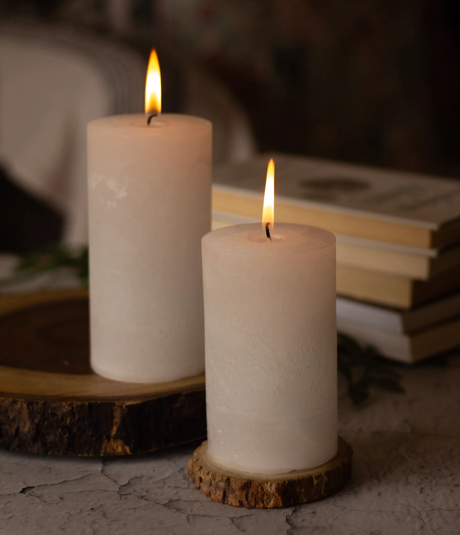 White Pillar Unscented Paraffin Candle - Image 5
