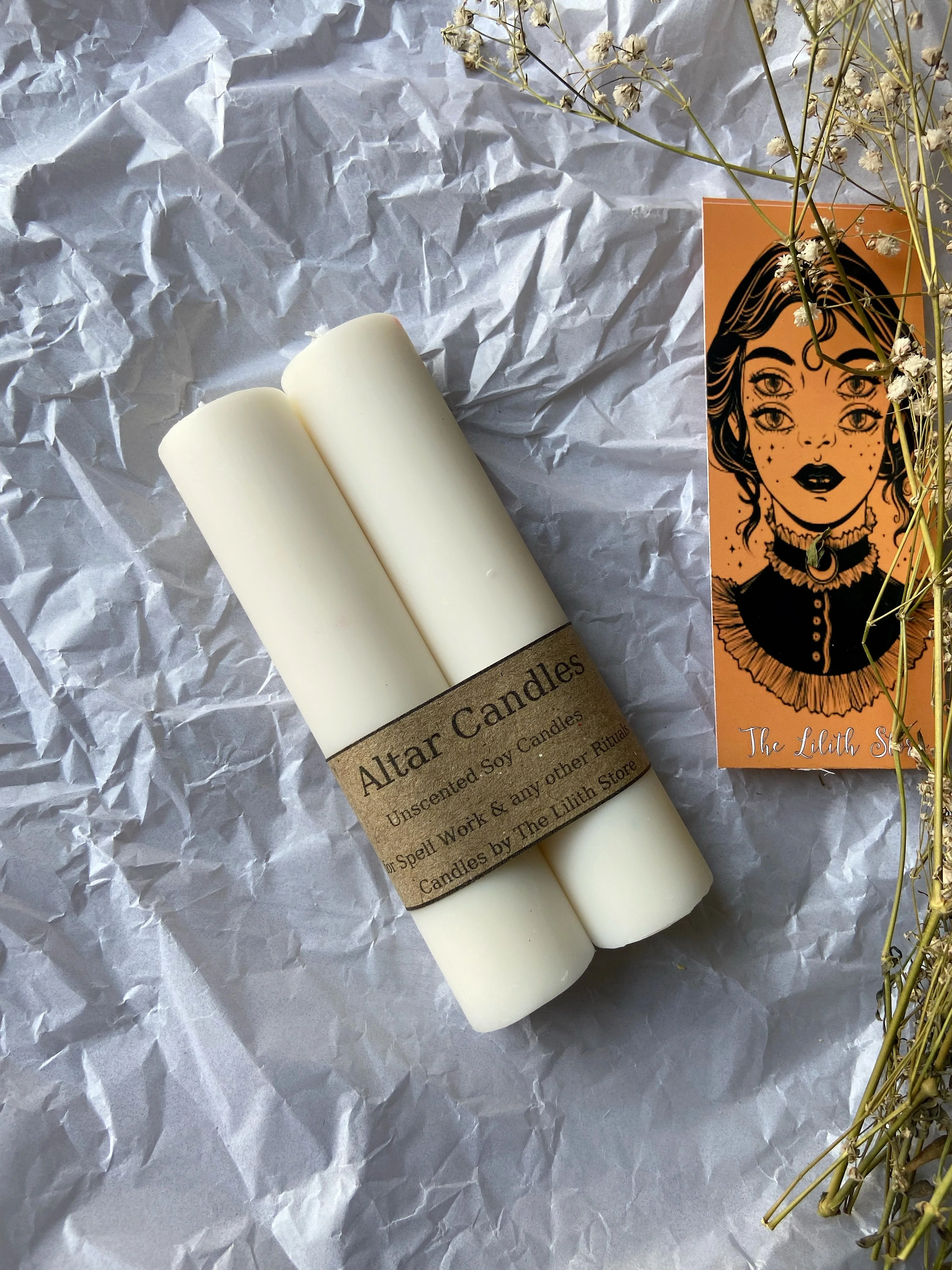 Thick White Soy Candles (Set of 2) – Purity & Spiritual Intentions