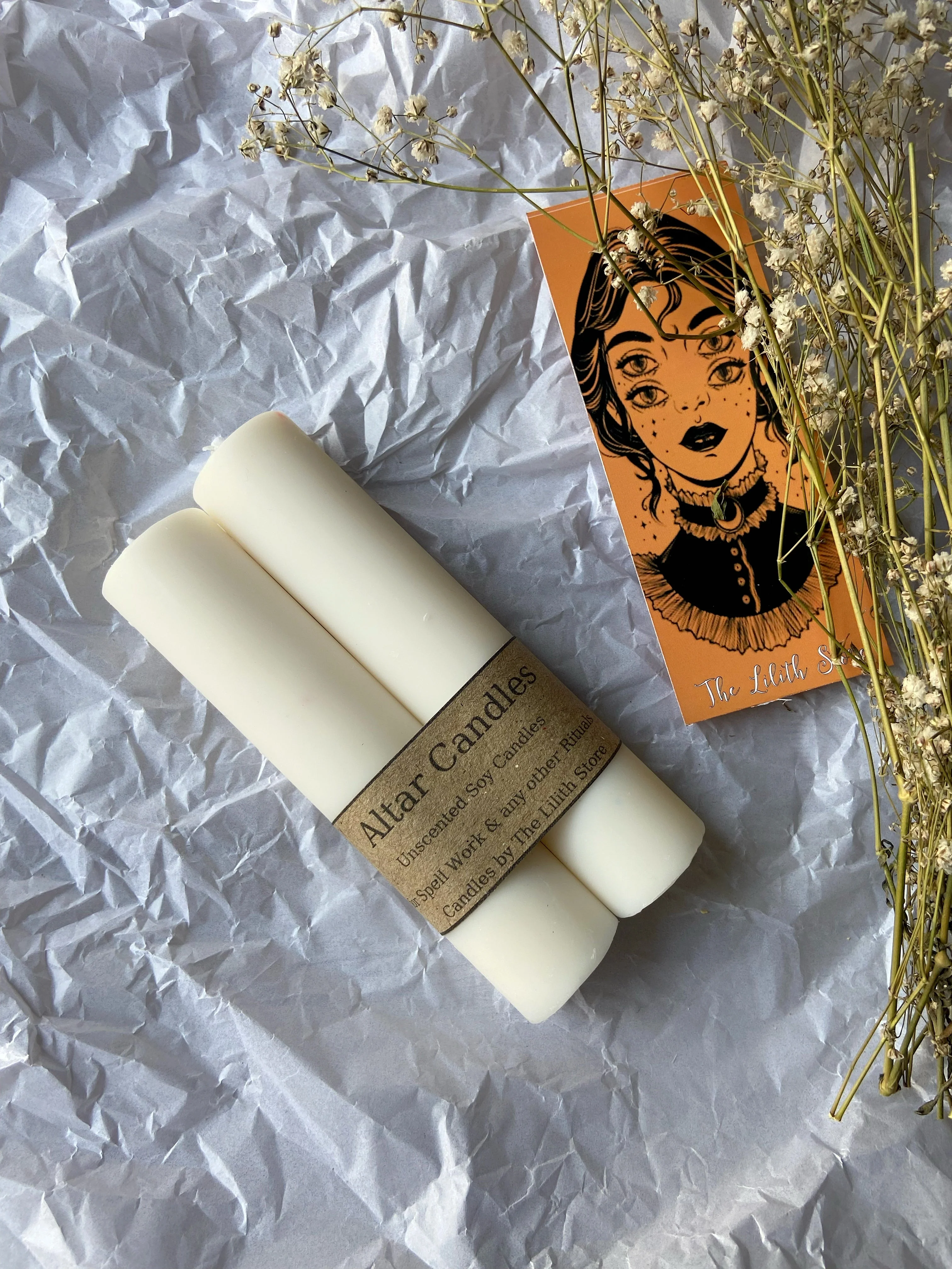 Thick White Soy Candles (Set of 2) – Purity & Spiritual Intentions - Image 3