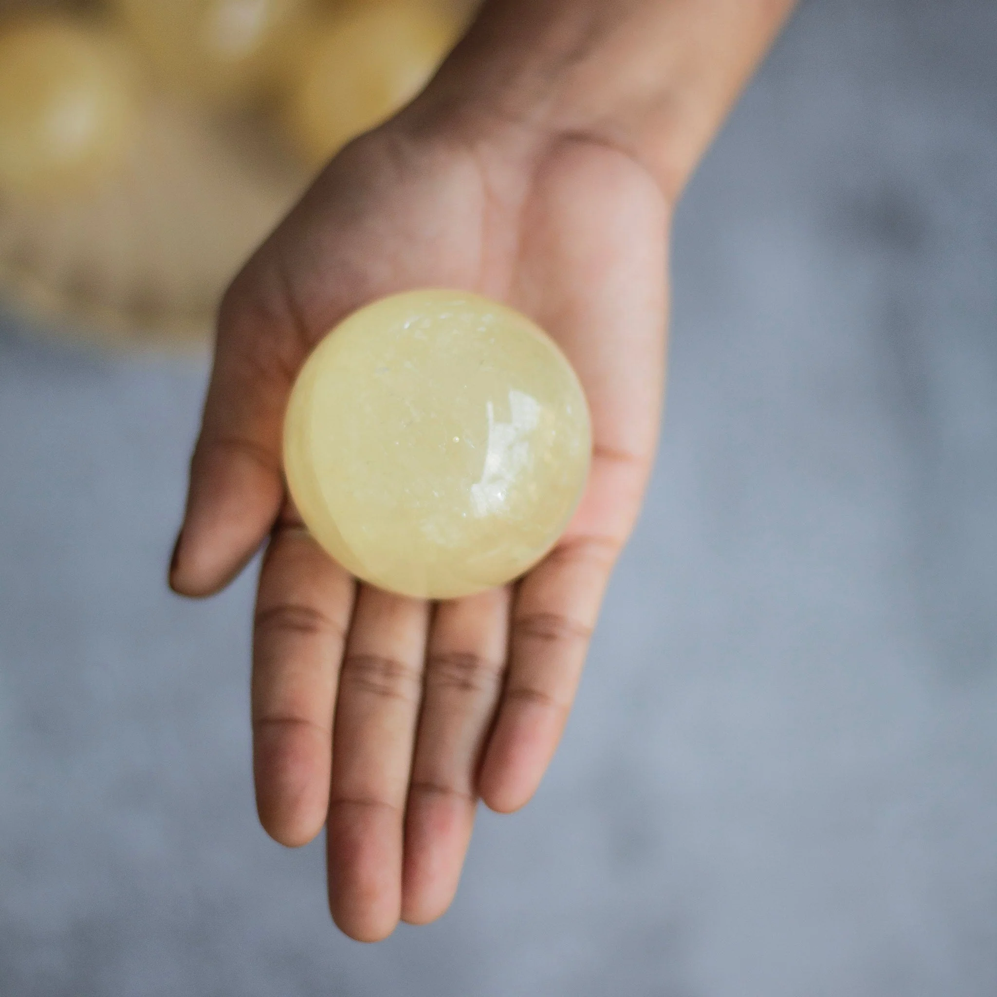 Yellow Calcite Sphere | Helps connect with Spirit Guides - Image 3