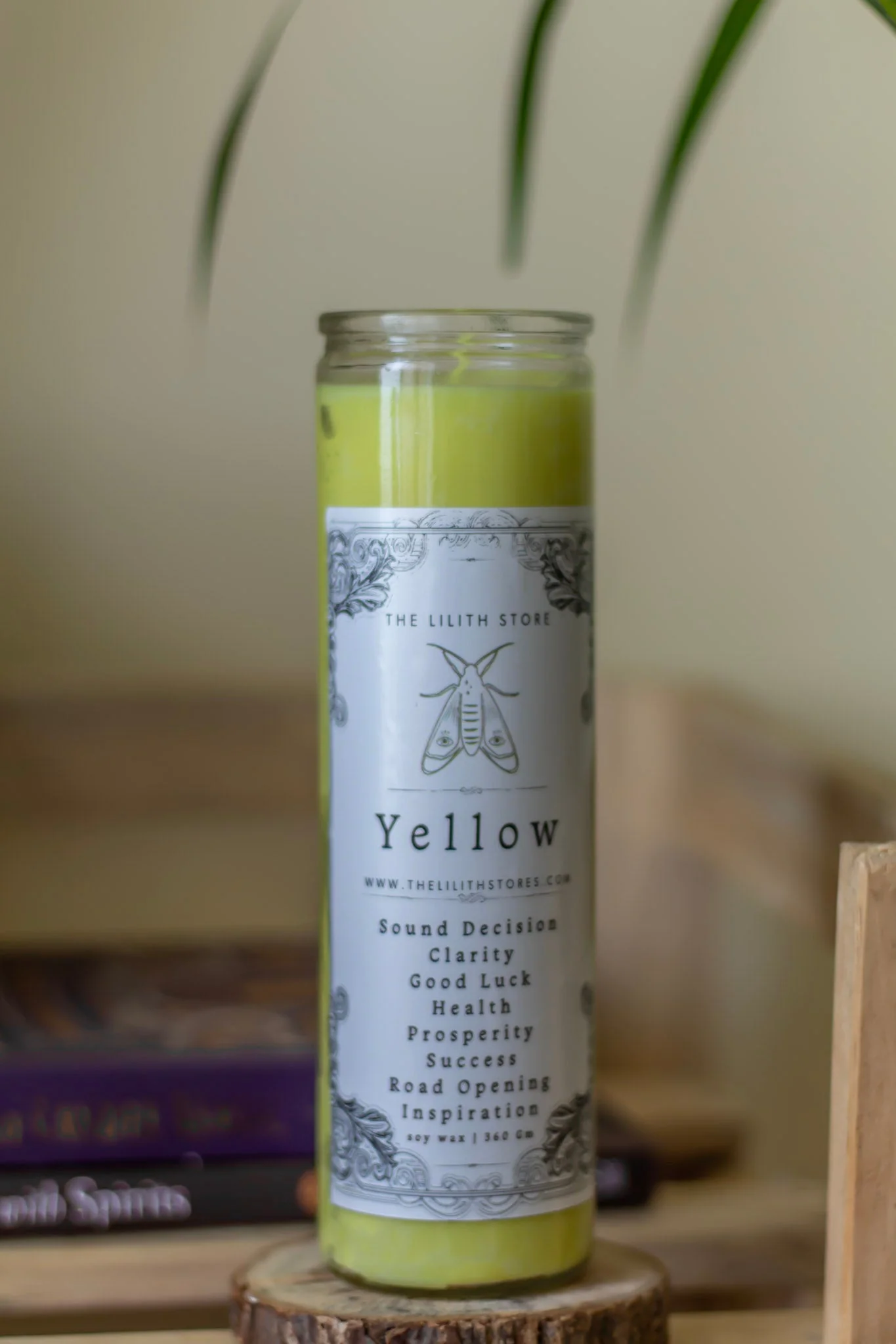 Yellow Tall Glass Candle | Soy Wax - Image 2